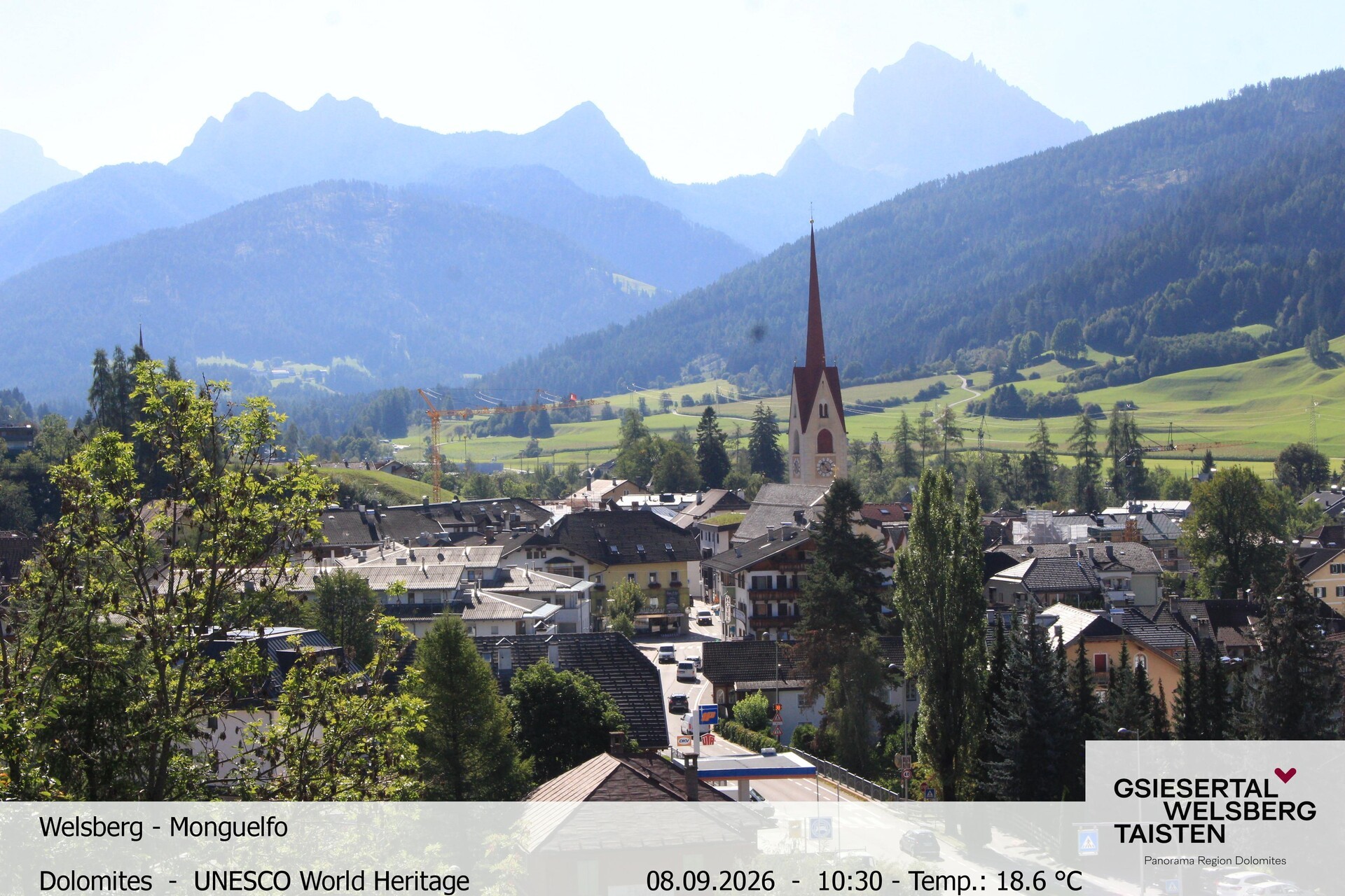 Archiv Foto Webcam Sicht auf Welsberg (Gsieser Tal, Südtirol)