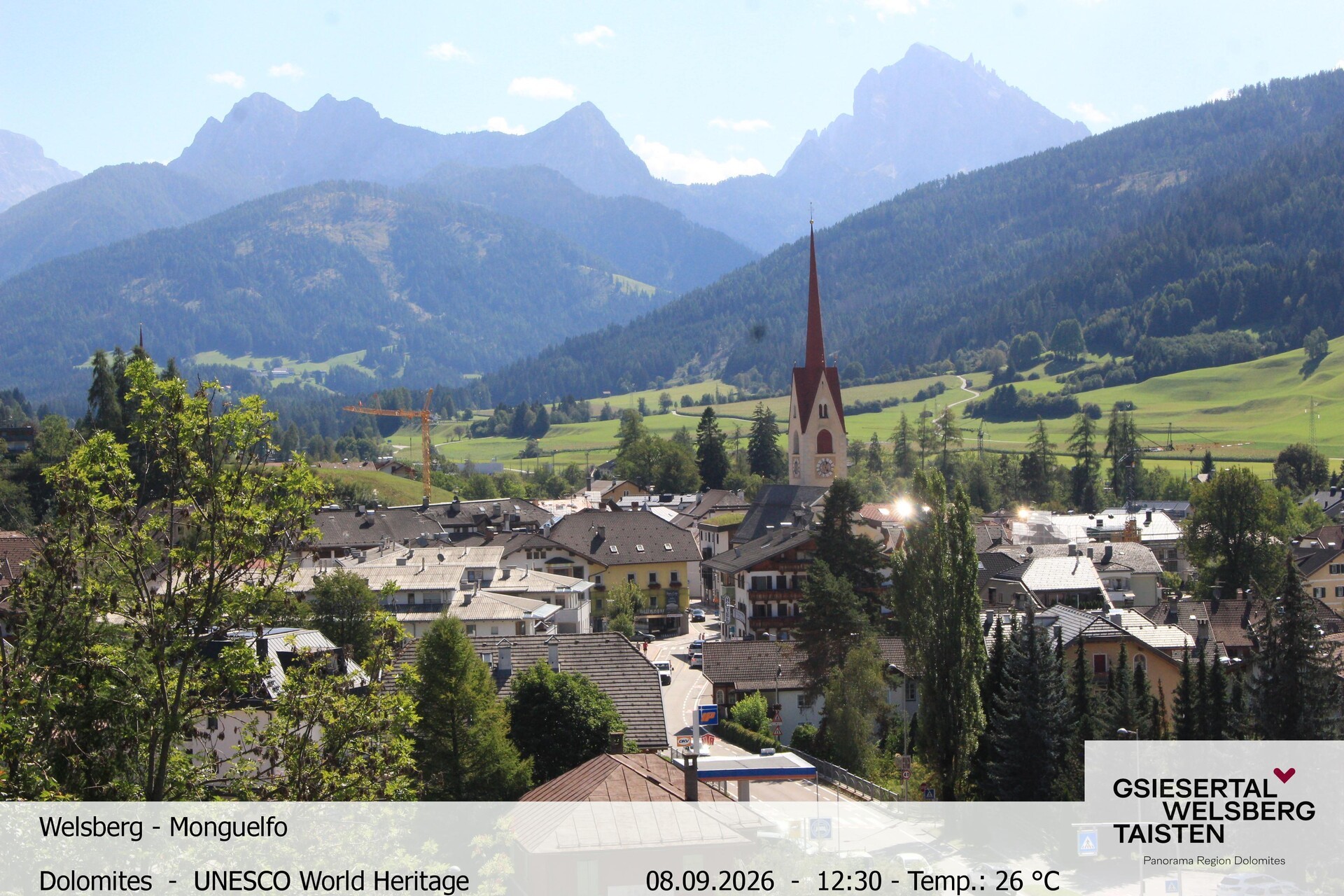 Archiv Foto Webcam Sicht auf Welsberg (Gsieser Tal, Südtirol)