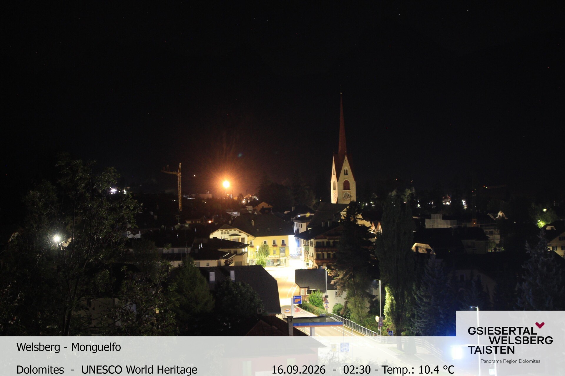 Archived image Webcam View towards Welsberg (Gsieser Valley, South Tyrol)