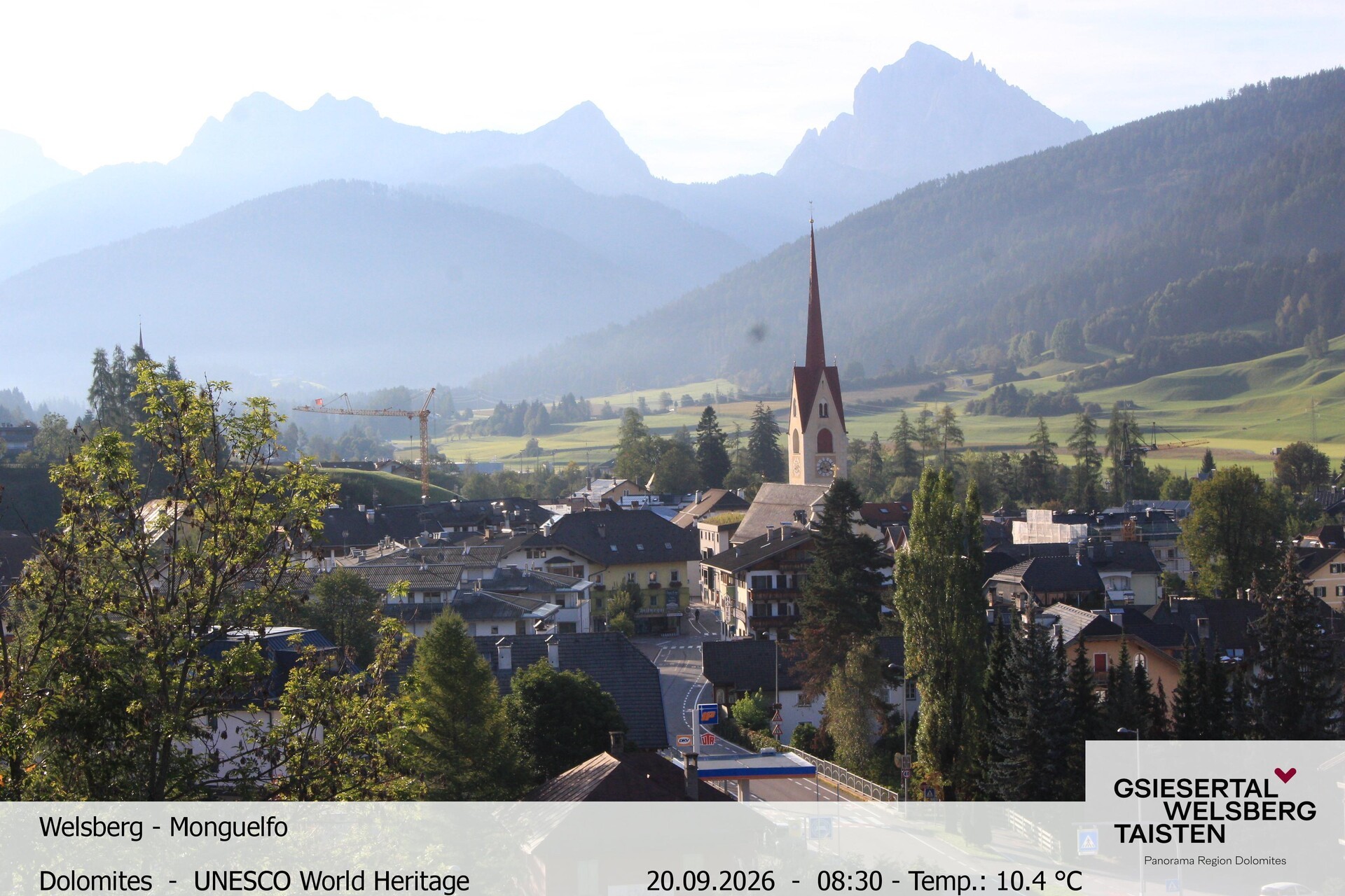 Archiv Foto Webcam Sicht auf Welsberg (Gsieser Tal, Südtirol)