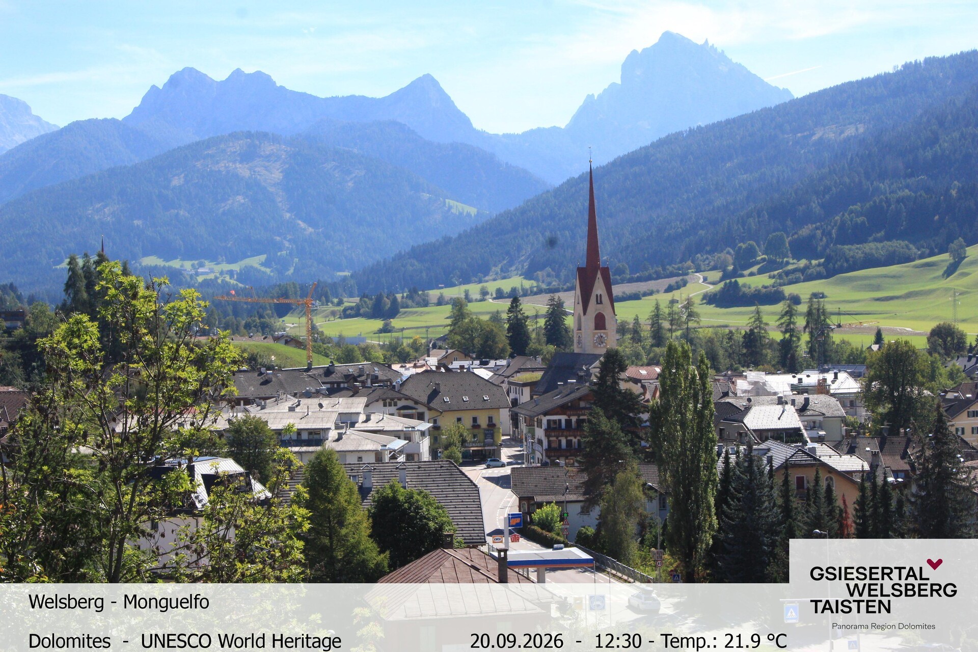 Archiv Foto Webcam Sicht auf Welsberg (Gsieser Tal, Südtirol)