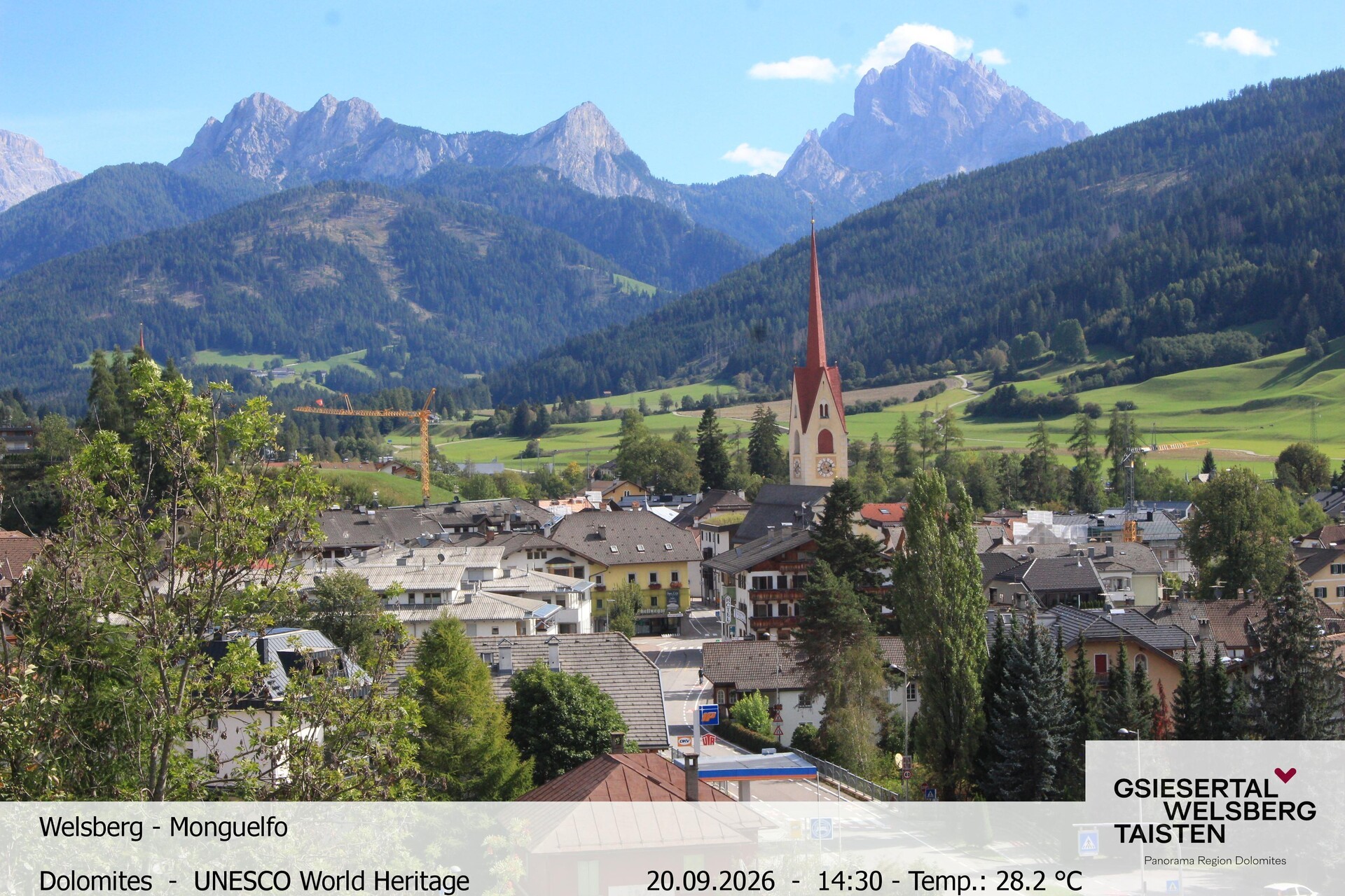Archiv Foto Webcam Sicht auf Welsberg (Gsieser Tal, Südtirol)