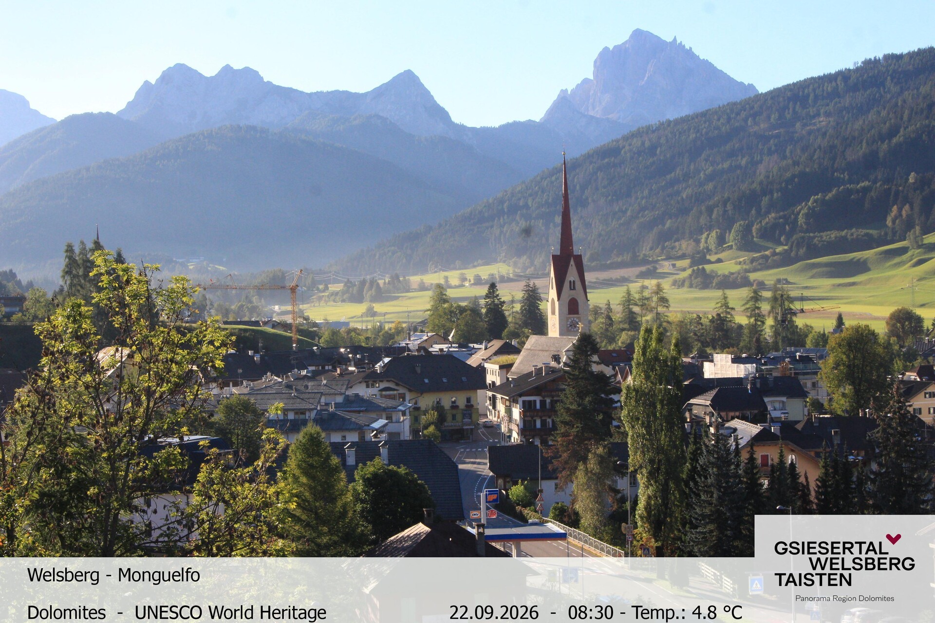 Archiv Foto Webcam Sicht auf Welsberg (Gsieser Tal, Südtirol)