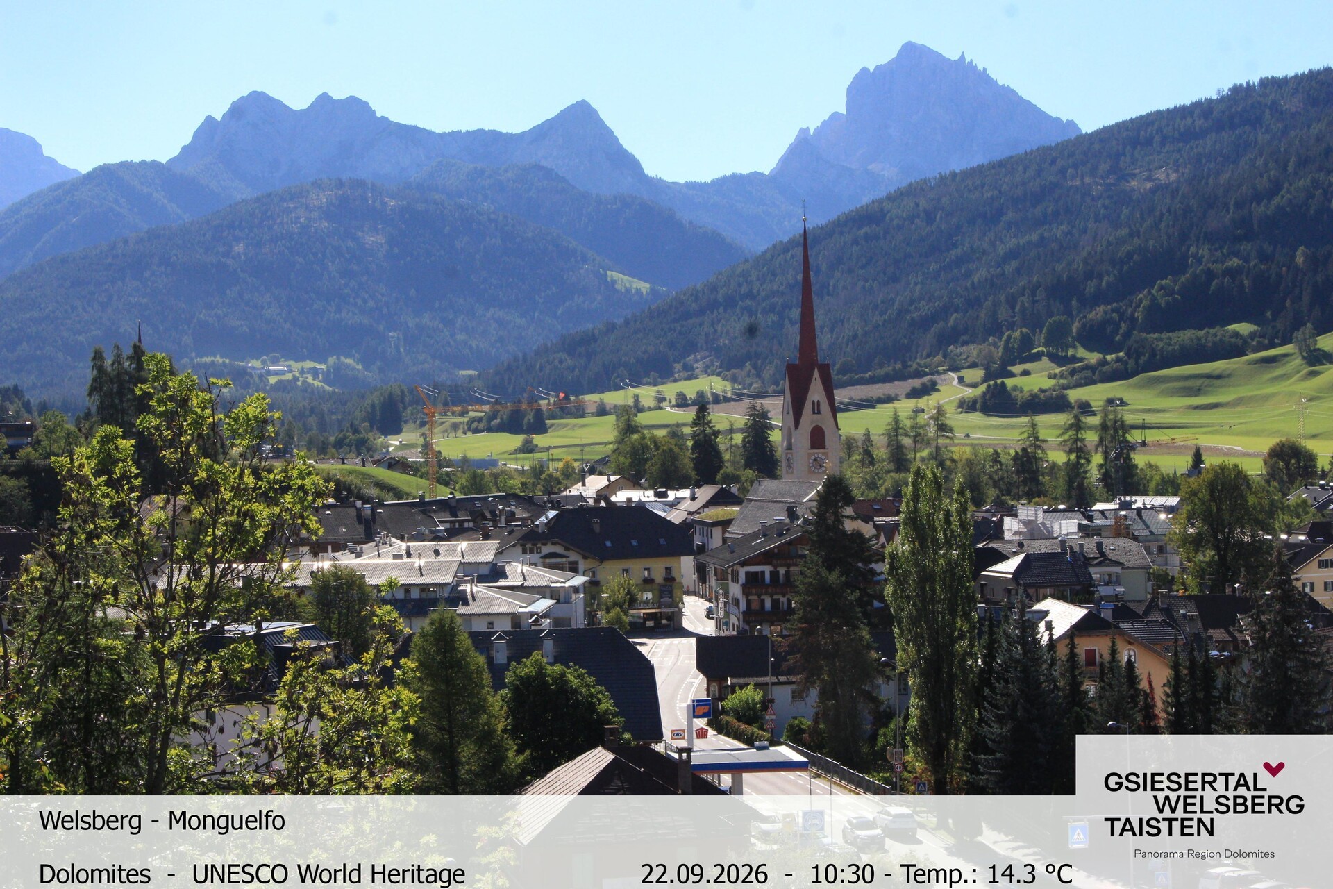 Archiv Foto Webcam Sicht auf Welsberg (Gsieser Tal, Südtirol)
