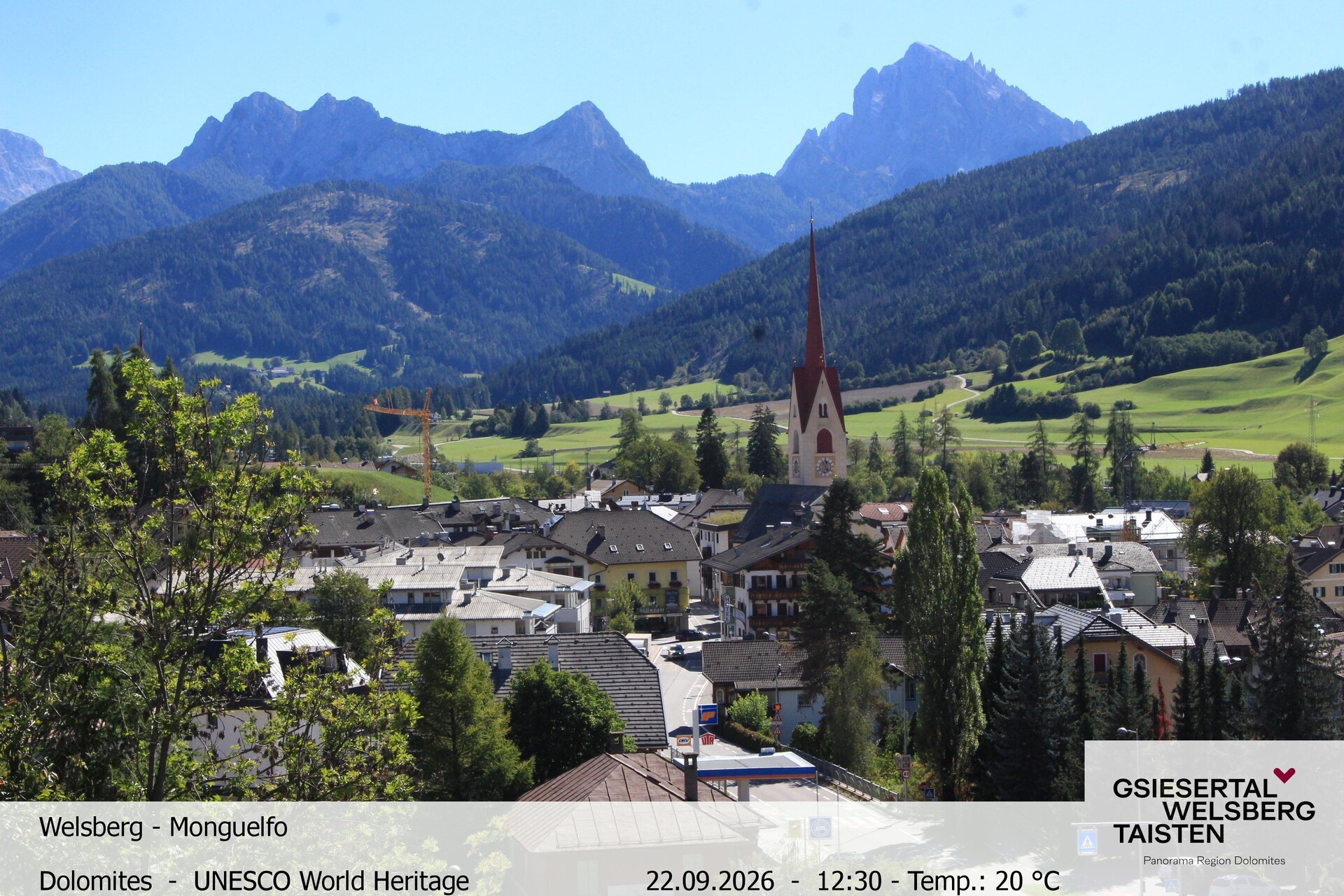 Archiv Foto Webcam Sicht auf Welsberg (Gsieser Tal, Südtirol)