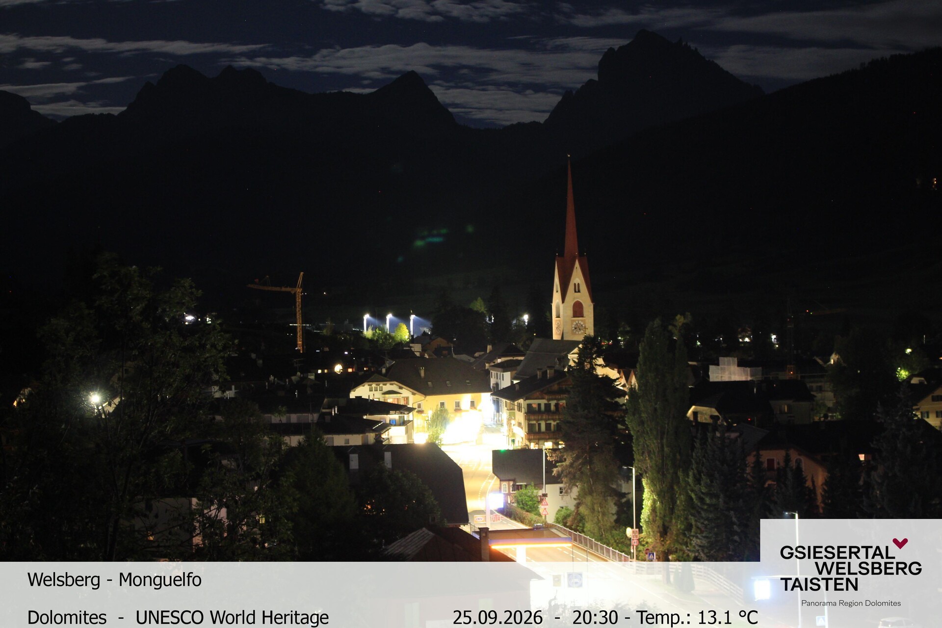 Archived image Webcam View towards Welsberg (Gsieser Valley, South Tyrol)