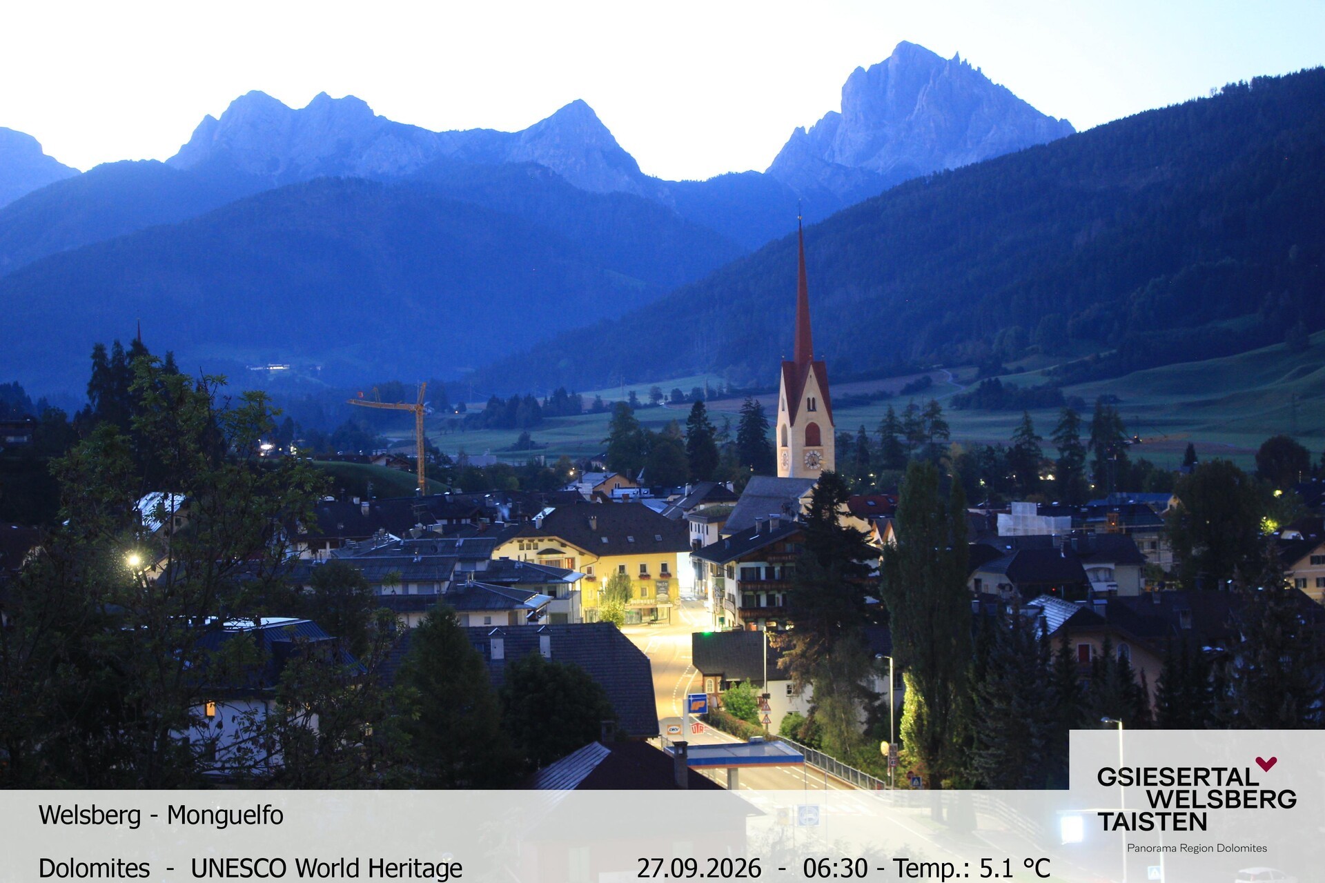 Archiv Foto Webcam Sicht auf Welsberg (Gsieser Tal, Südtirol)