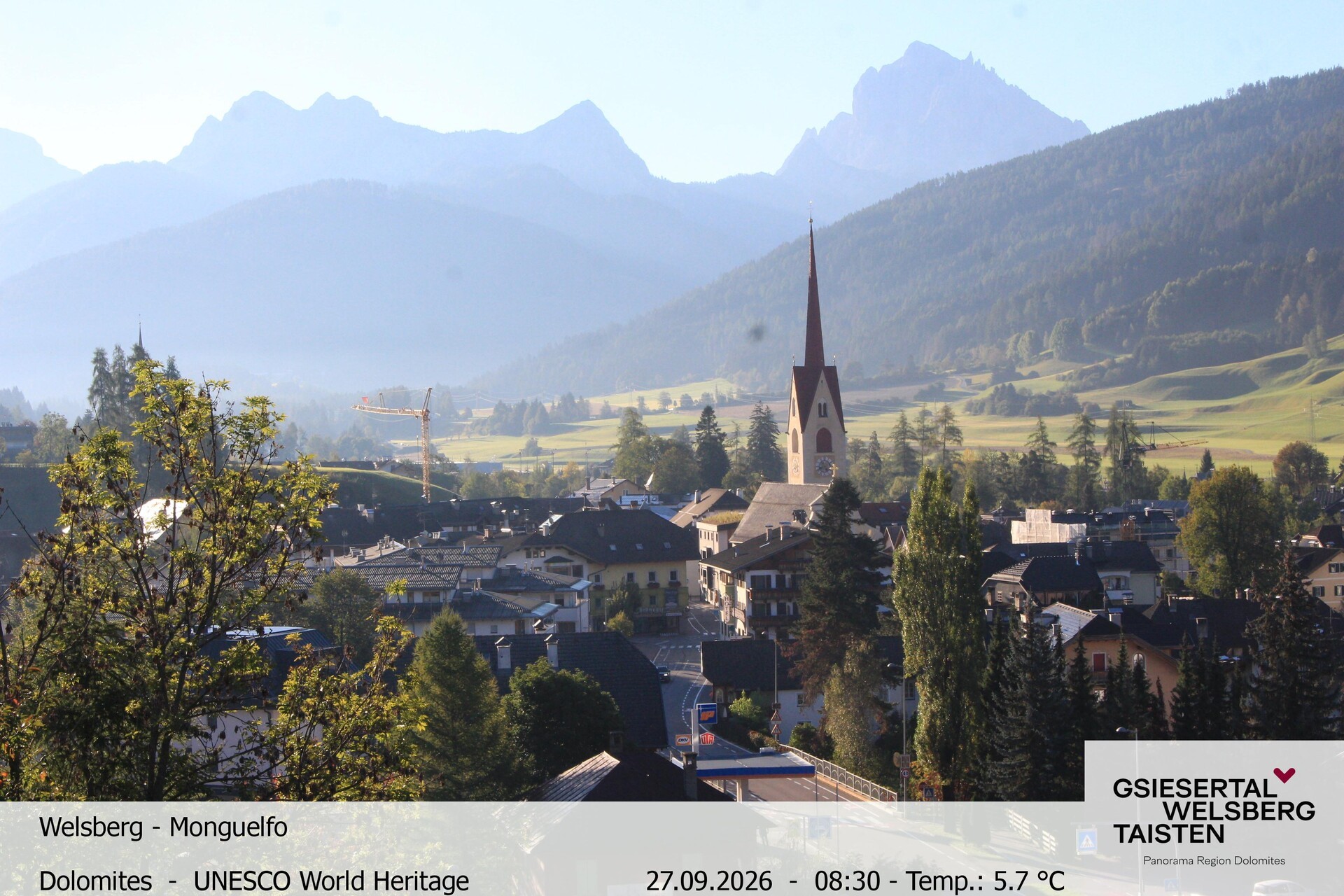 Archiv Foto Webcam Sicht auf Welsberg (Gsieser Tal, Südtirol)