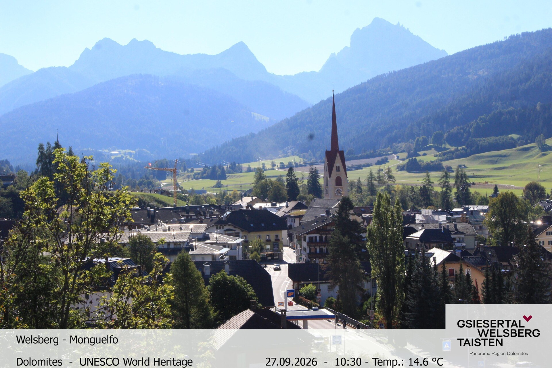 Archiv Foto Webcam Sicht auf Welsberg (Gsieser Tal, Südtirol)