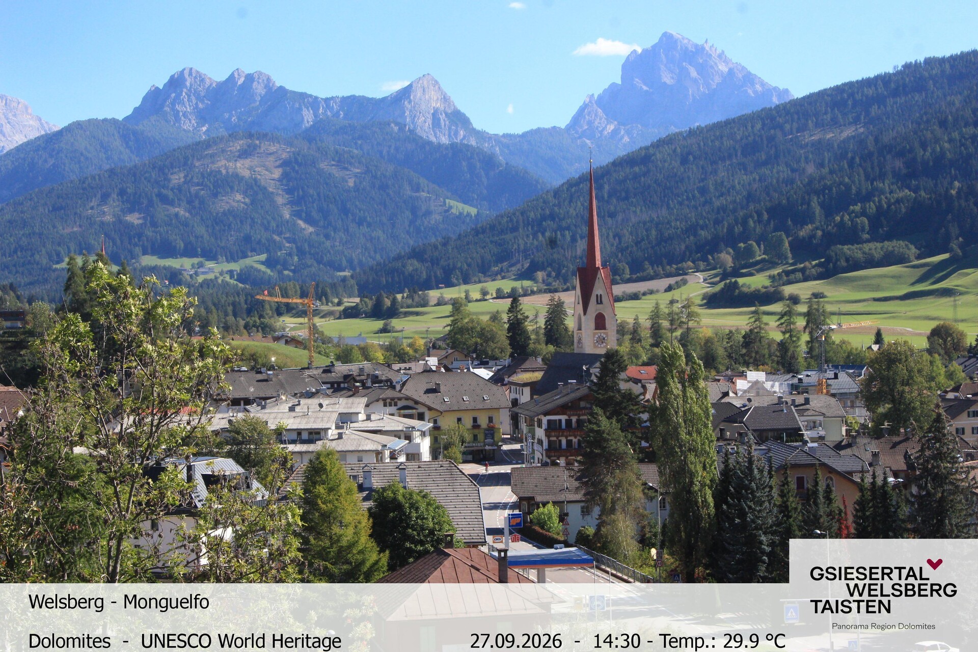 Archiv Foto Webcam Sicht auf Welsberg (Gsieser Tal, Südtirol)