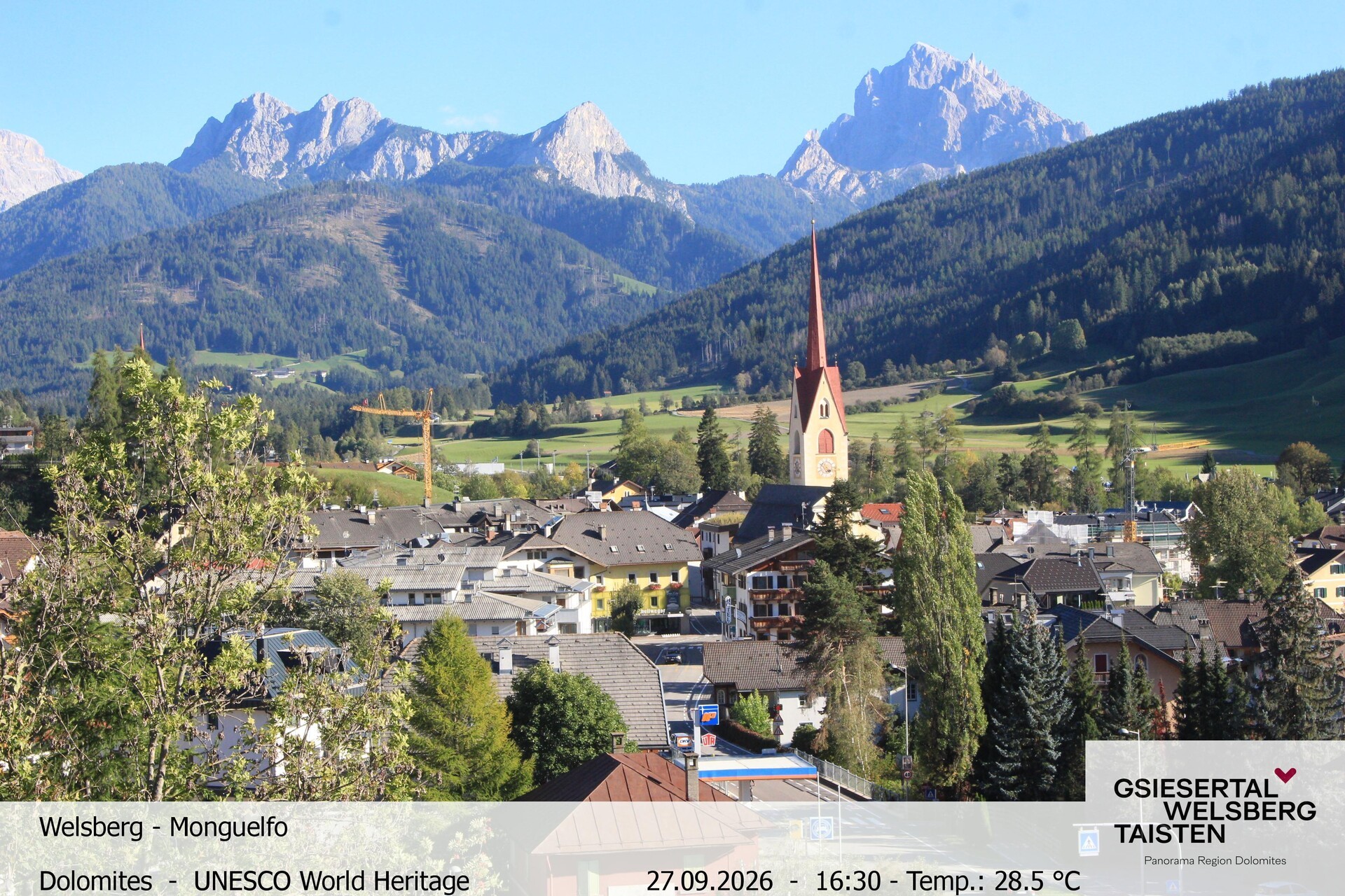 Archiv Foto Webcam Sicht auf Welsberg (Gsieser Tal, Südtirol)