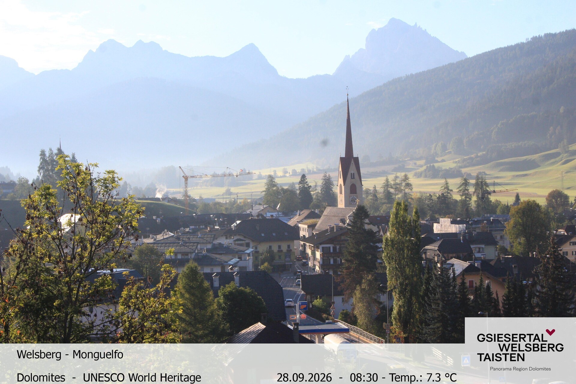 Archiv Foto Webcam Sicht auf Welsberg (Gsieser Tal, Südtirol)