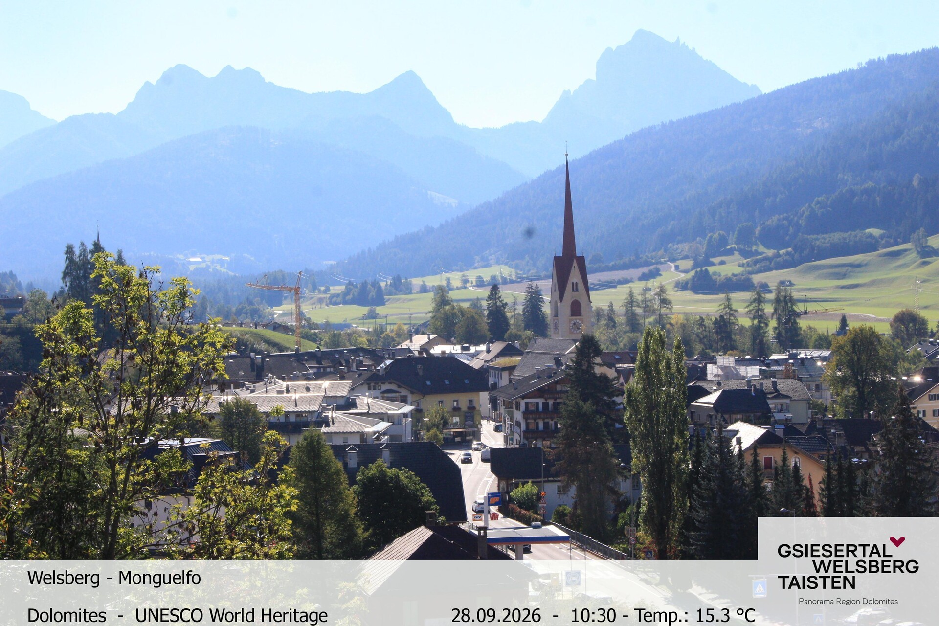 Archiv Foto Webcam Sicht auf Welsberg (Gsieser Tal, Südtirol)