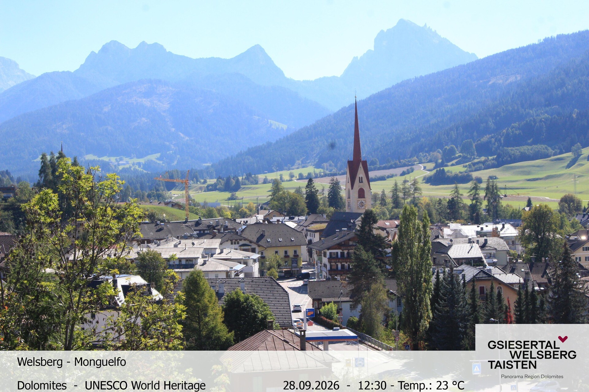 Archiv Foto Webcam Sicht auf Welsberg (Gsieser Tal, Südtirol)