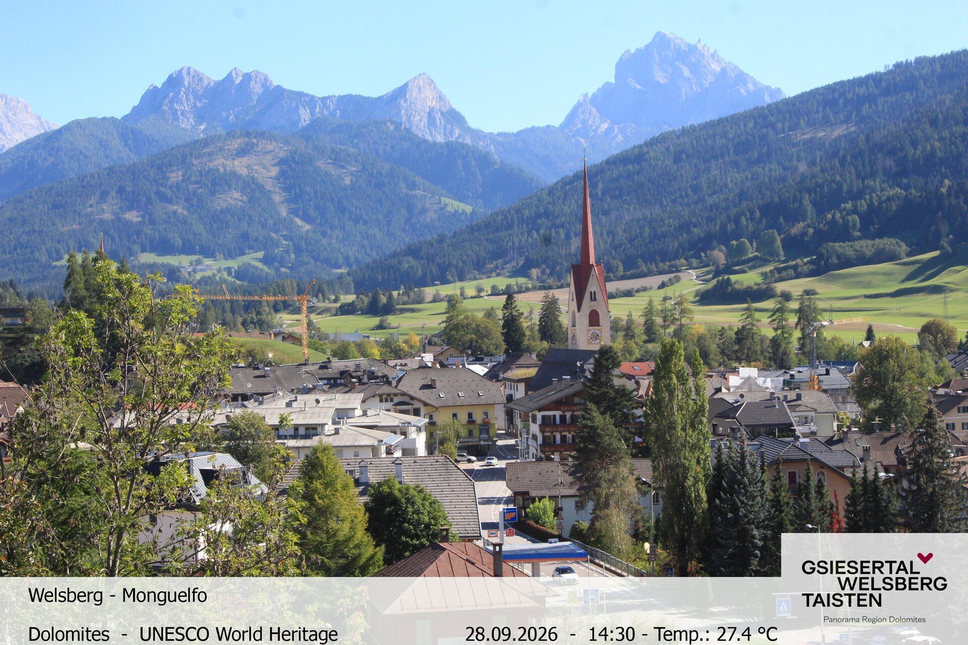 Archiv Foto Webcam Sicht auf Welsberg (Gsieser Tal, Südtirol)