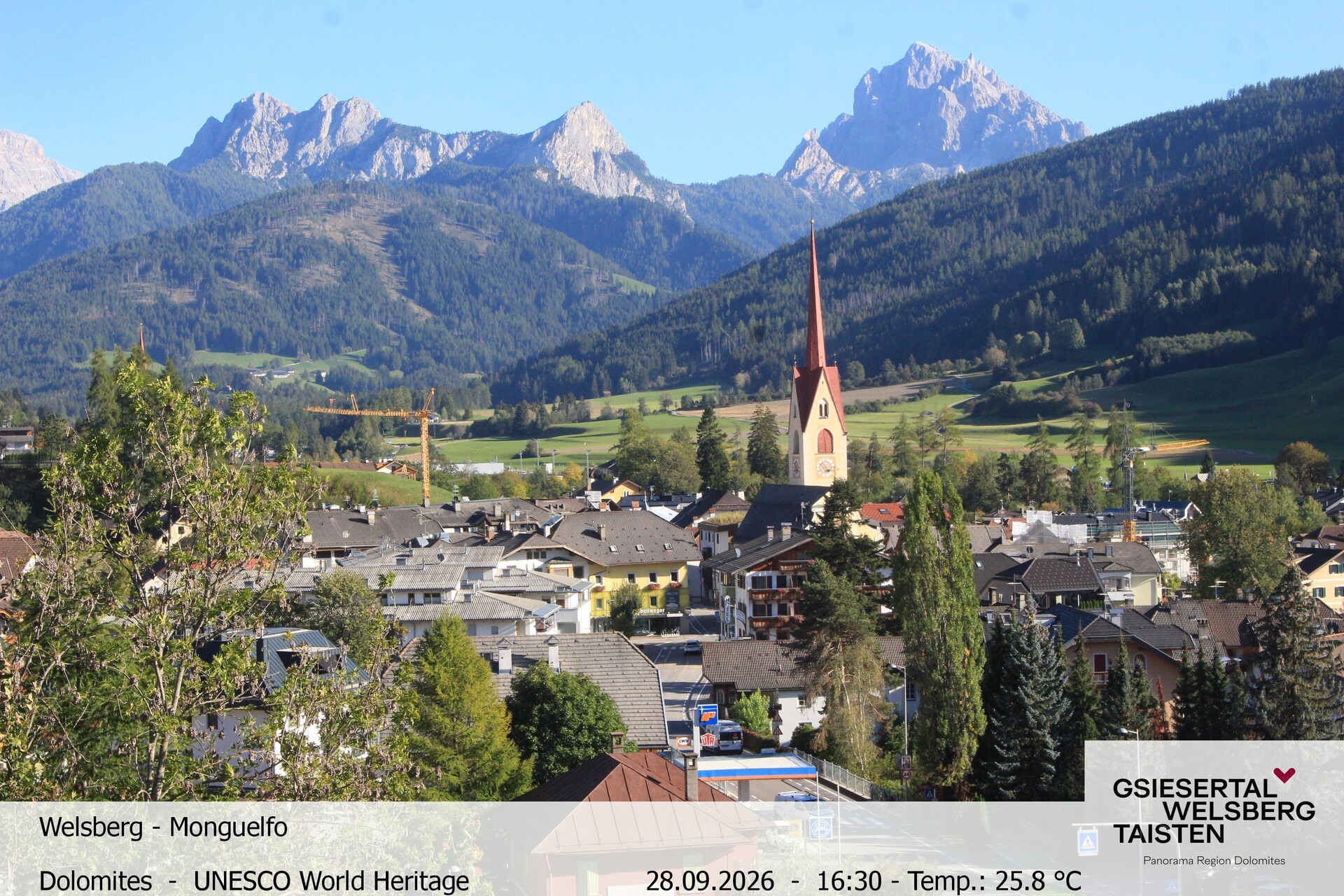 Archiv Foto Webcam Sicht auf Welsberg (Gsieser Tal, Südtirol)