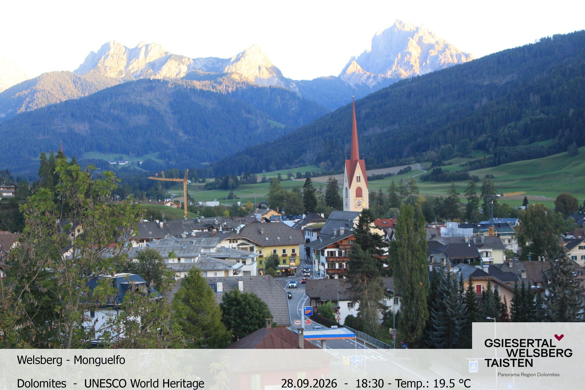 Archiv Foto Webcam Sicht auf Welsberg (Gsieser Tal, Südtirol)