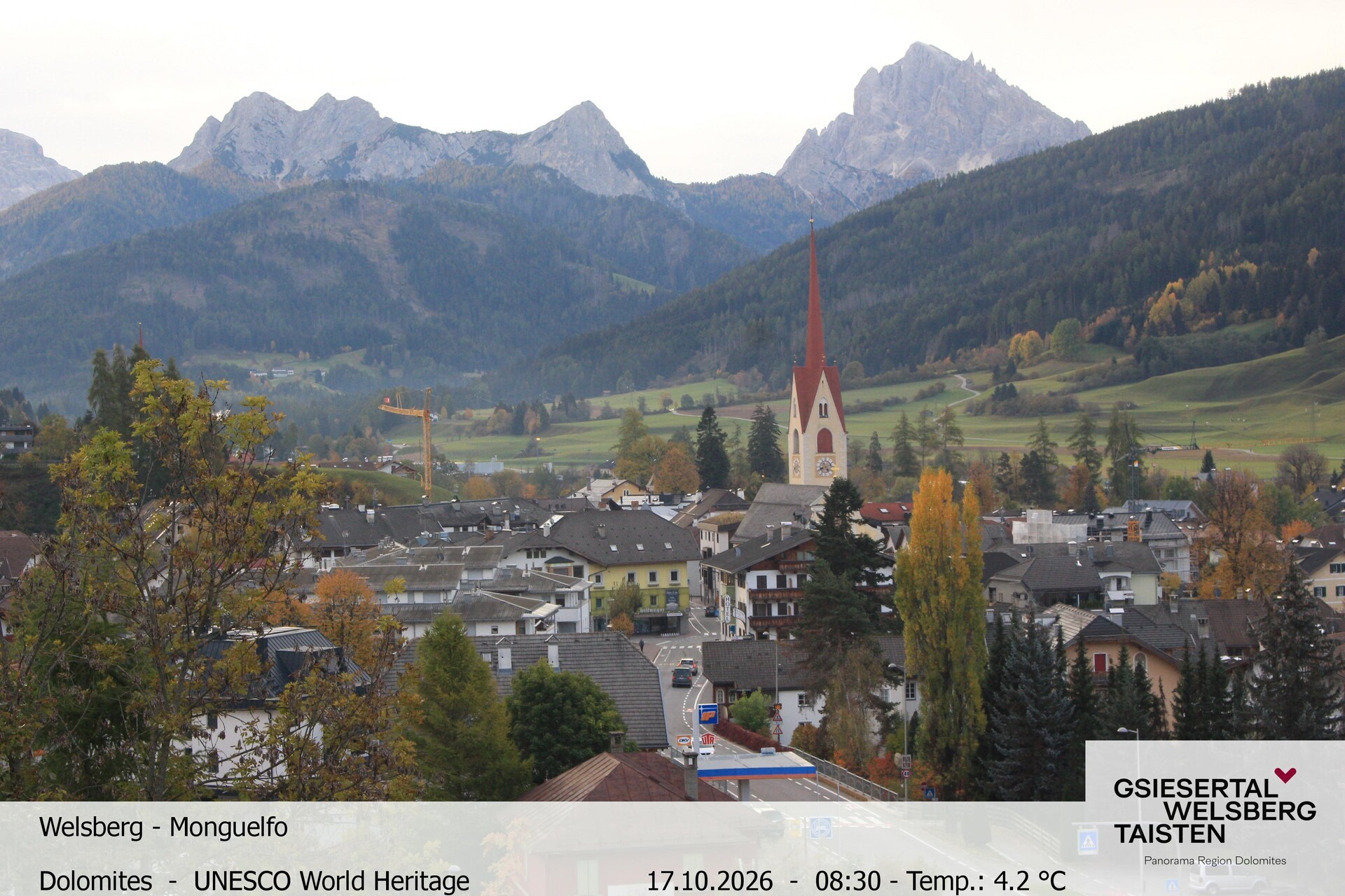 Archiv Foto Webcam Sicht auf Welsberg (Gsieser Tal, Südtirol)
