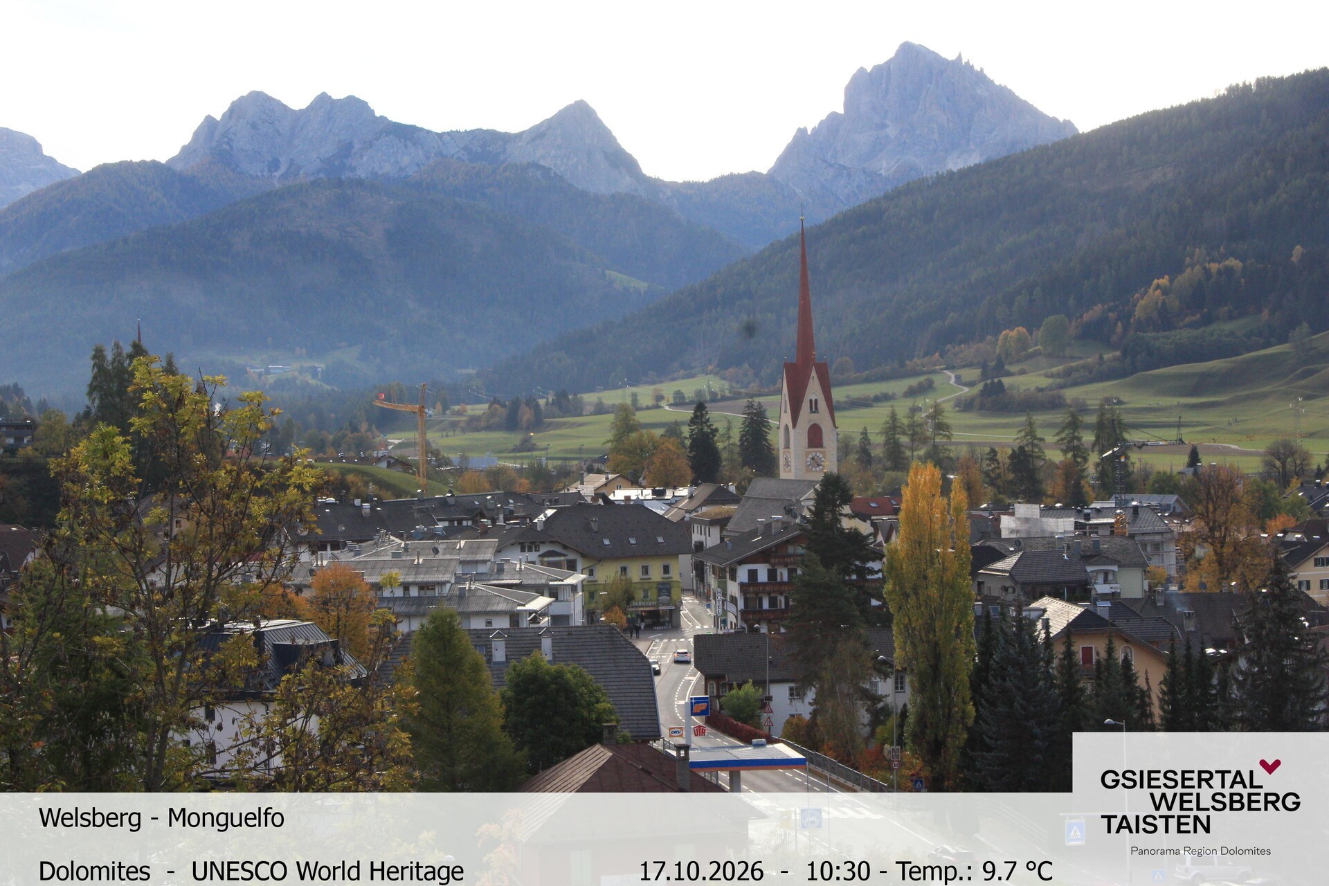 Archiv Foto Webcam Sicht auf Welsberg (Gsieser Tal, Südtirol)