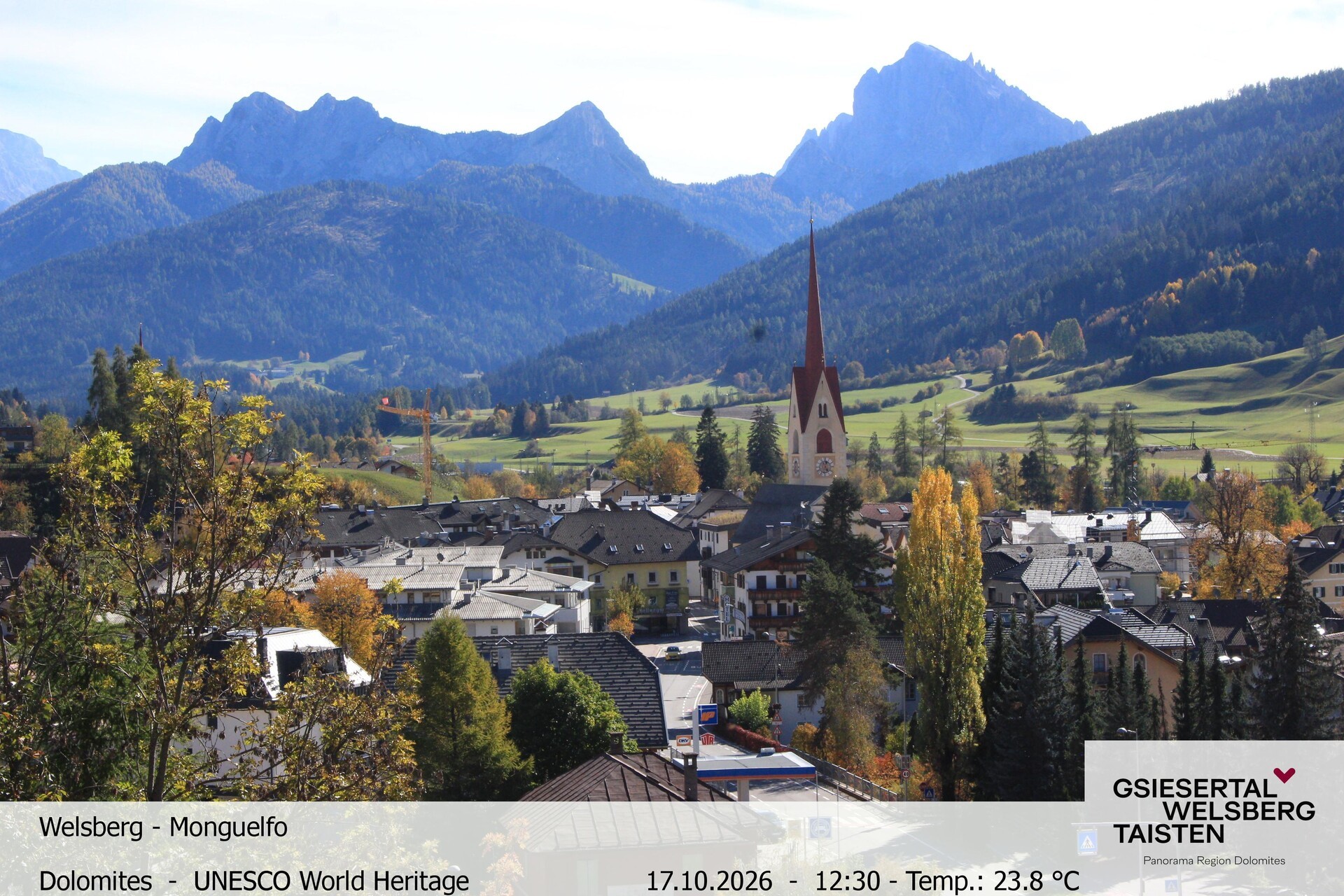 Archiv Foto Webcam Sicht auf Welsberg (Gsieser Tal, Südtirol)