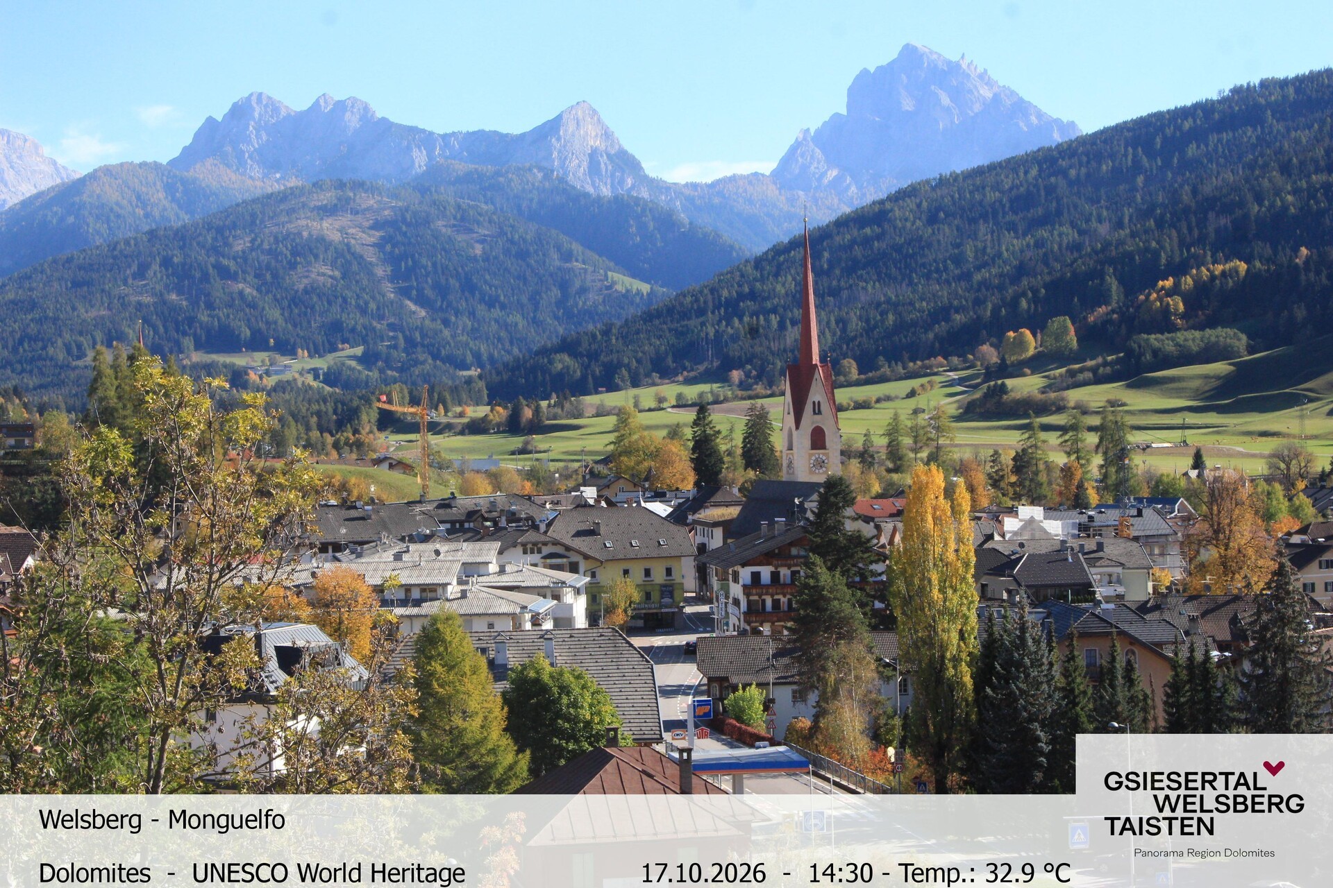 Archiv Foto Webcam Sicht auf Welsberg (Gsieser Tal, Südtirol)