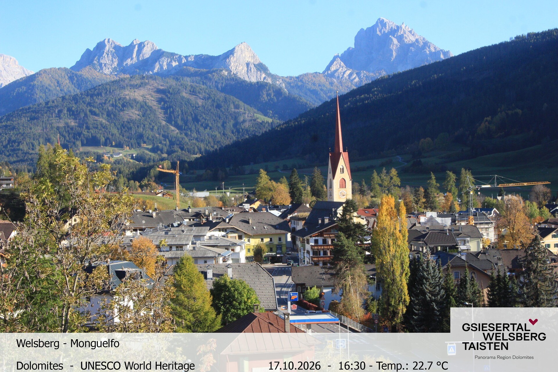 Archiv Foto Webcam Sicht auf Welsberg (Gsieser Tal, Südtirol)