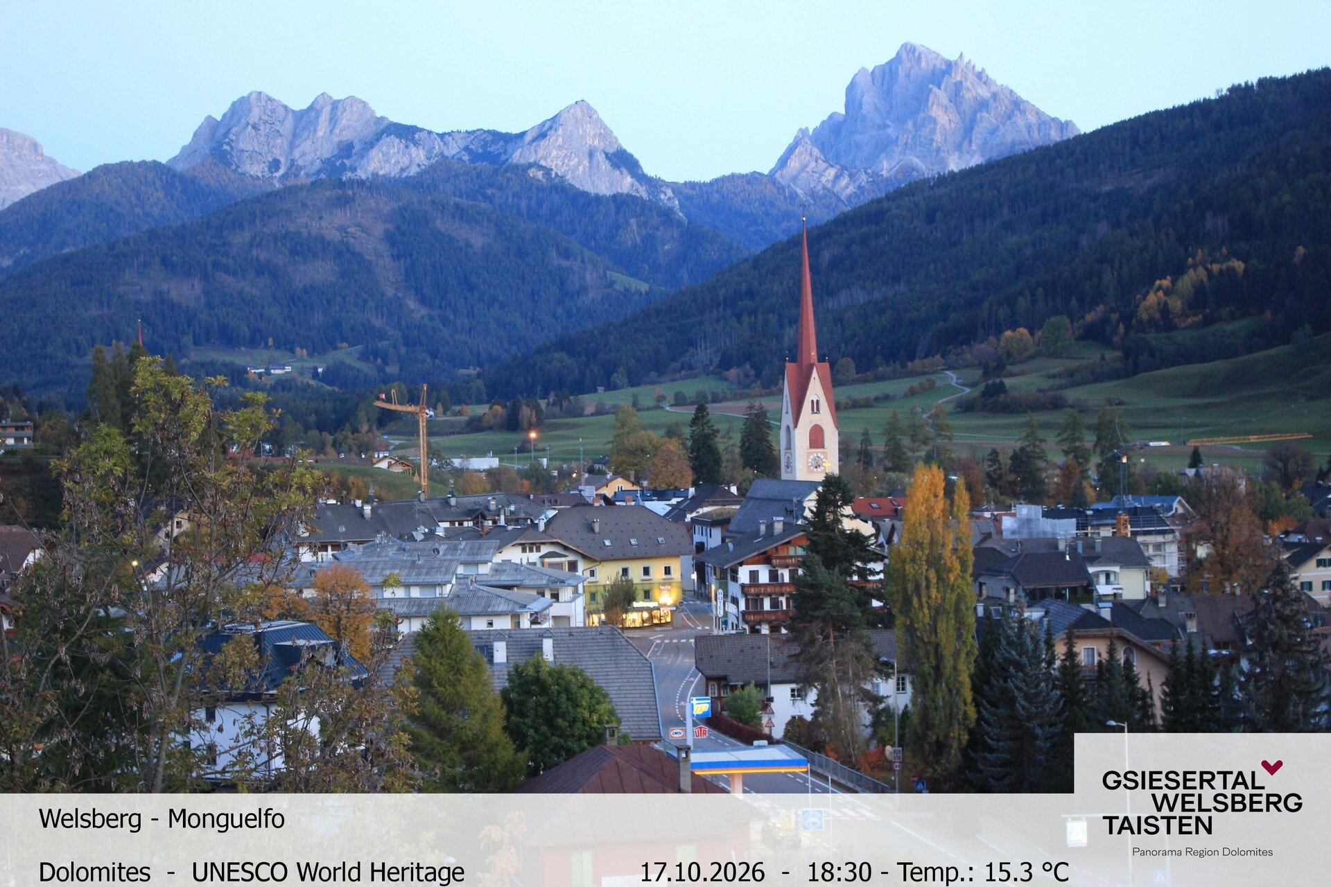 Archiv Foto Webcam Sicht auf Welsberg (Gsieser Tal, Südtirol)