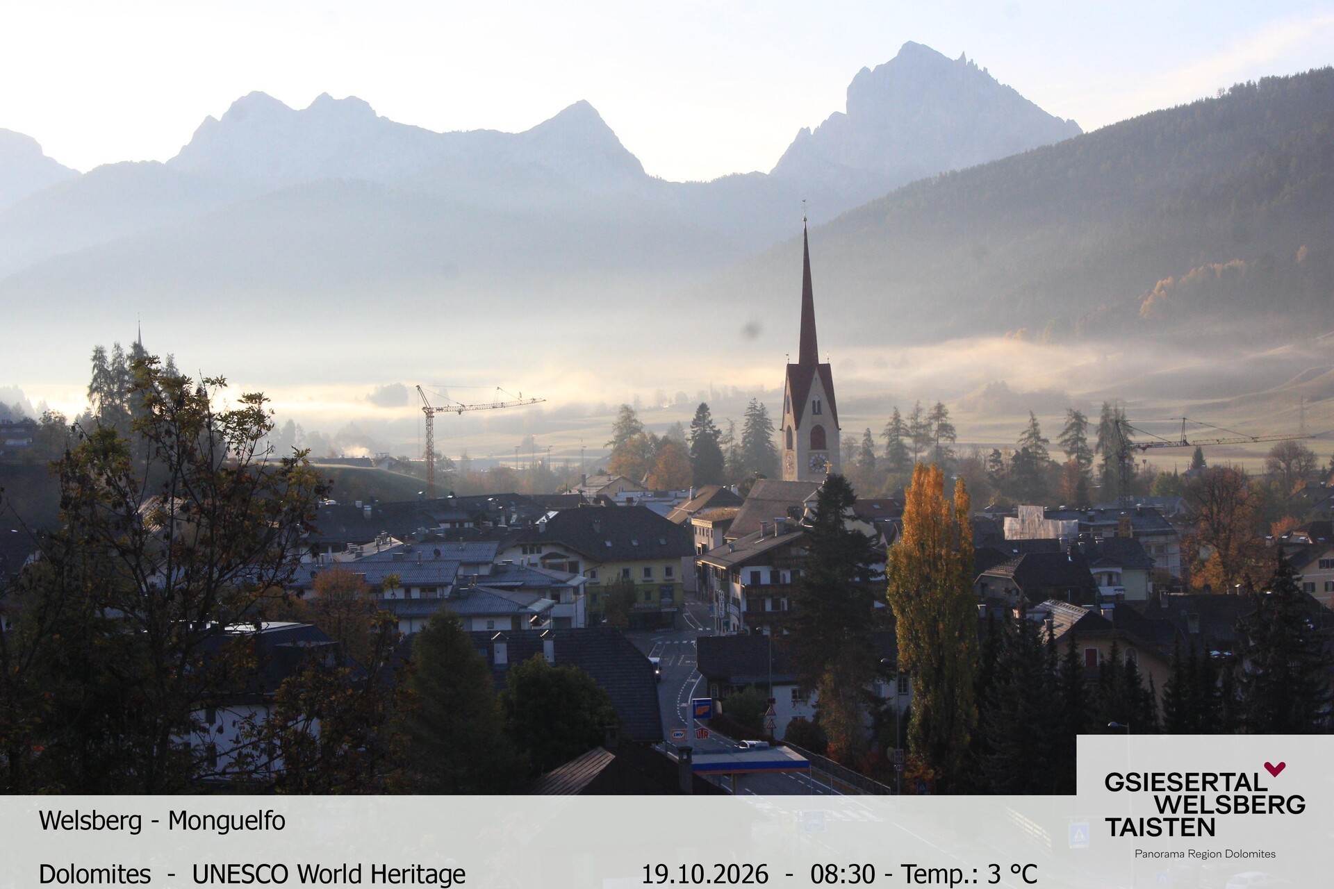 Archiv Foto Webcam Sicht auf Welsberg (Gsieser Tal, Südtirol)