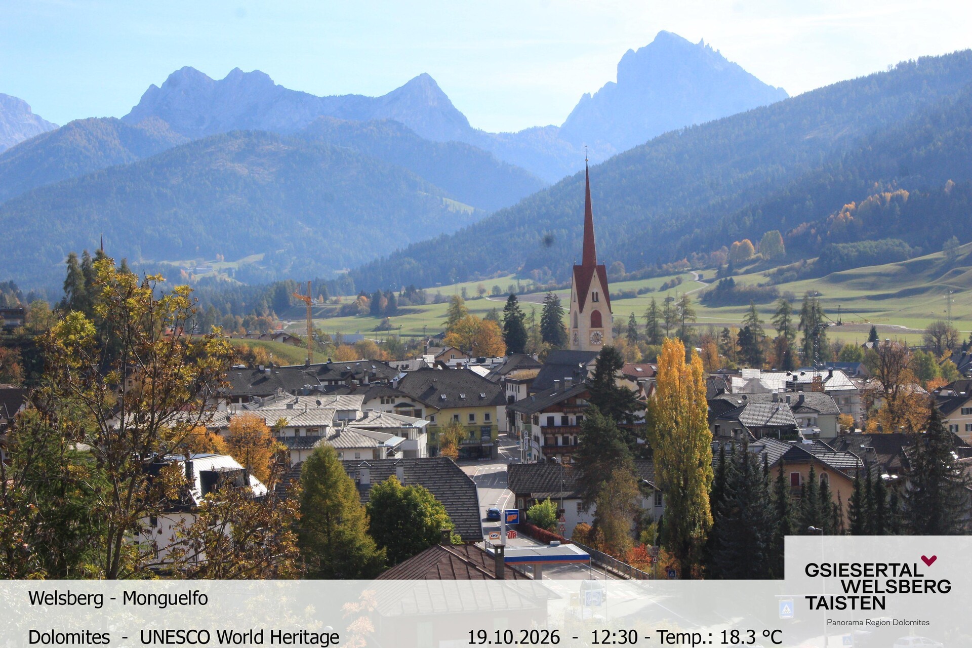 Archiv Foto Webcam Sicht auf Welsberg (Gsieser Tal, Südtirol)