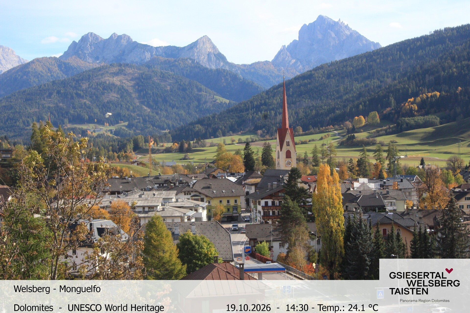Archiv Foto Webcam Sicht auf Welsberg (Gsieser Tal, Südtirol)