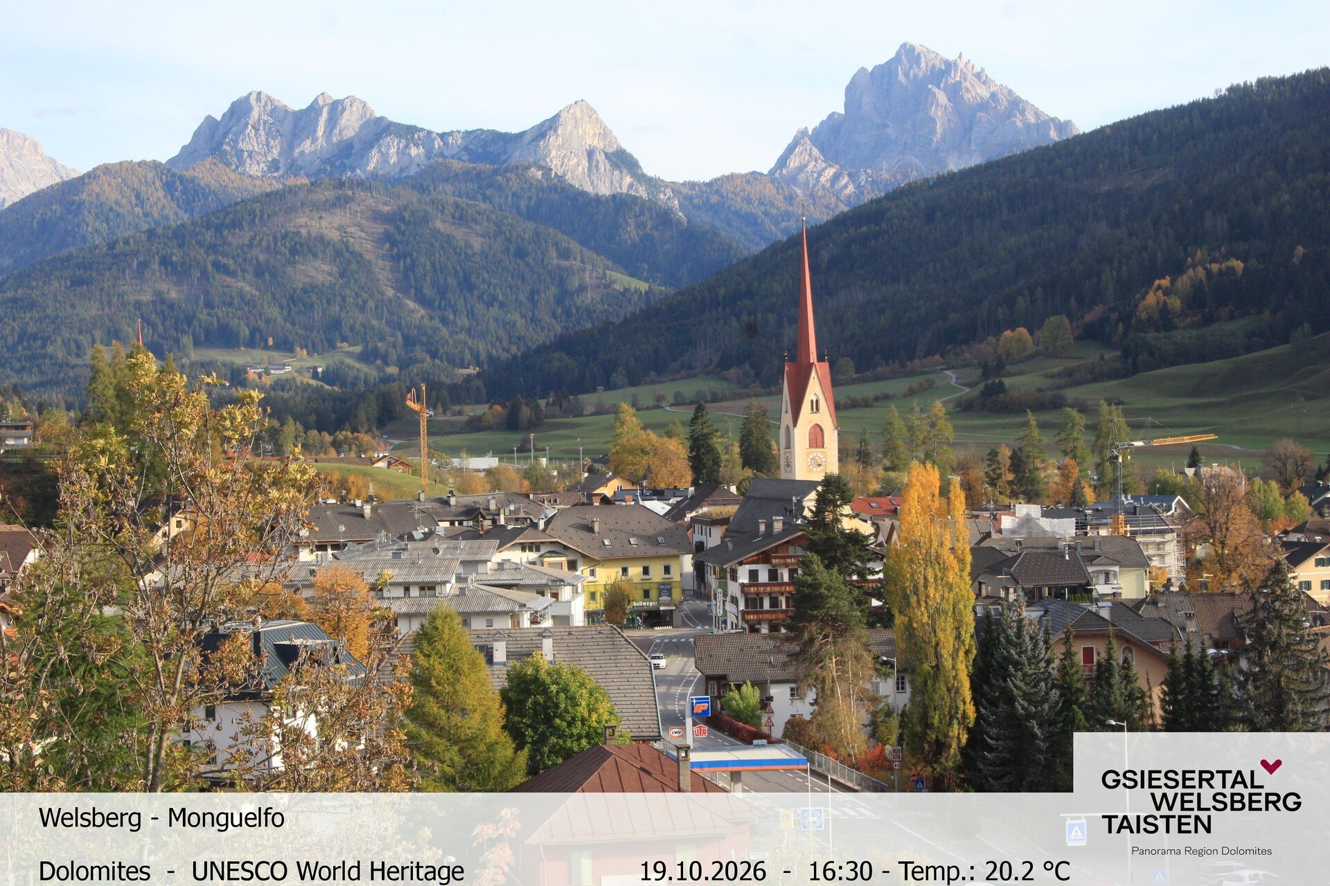 Archiv Foto Webcam Sicht auf Welsberg (Gsieser Tal, Südtirol)