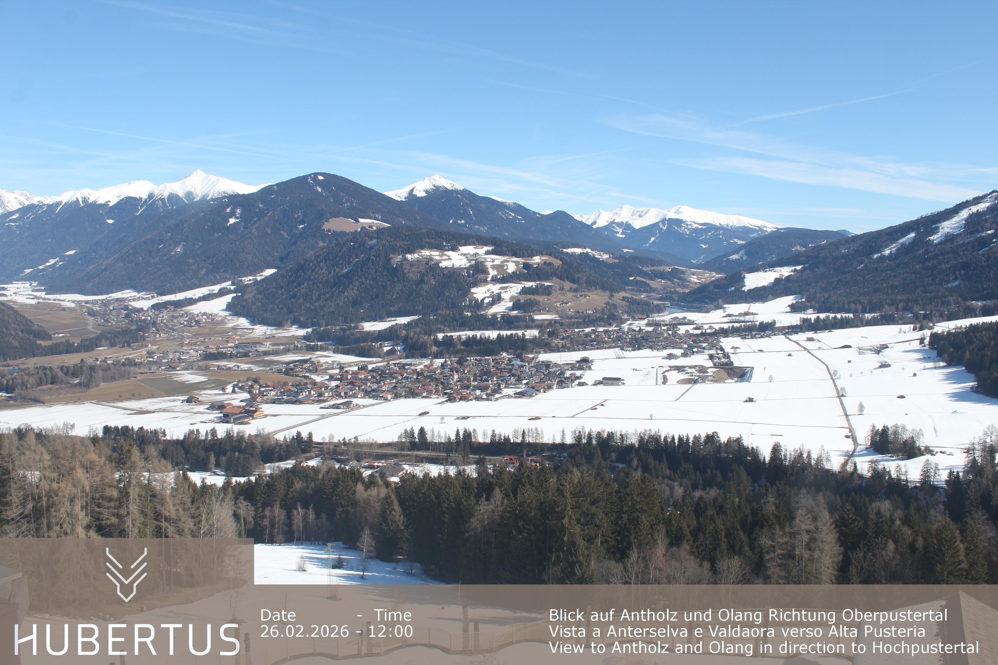 Archived image Webcam Olang in South Tyrol – Hotel Hubertus