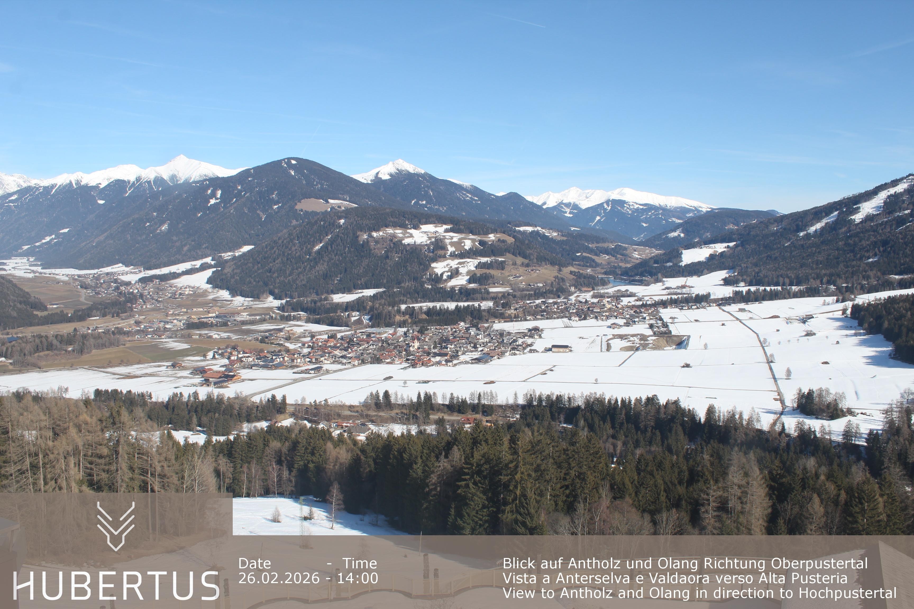 Archived image Webcam Olang in South Tyrol – Hotel Hubertus