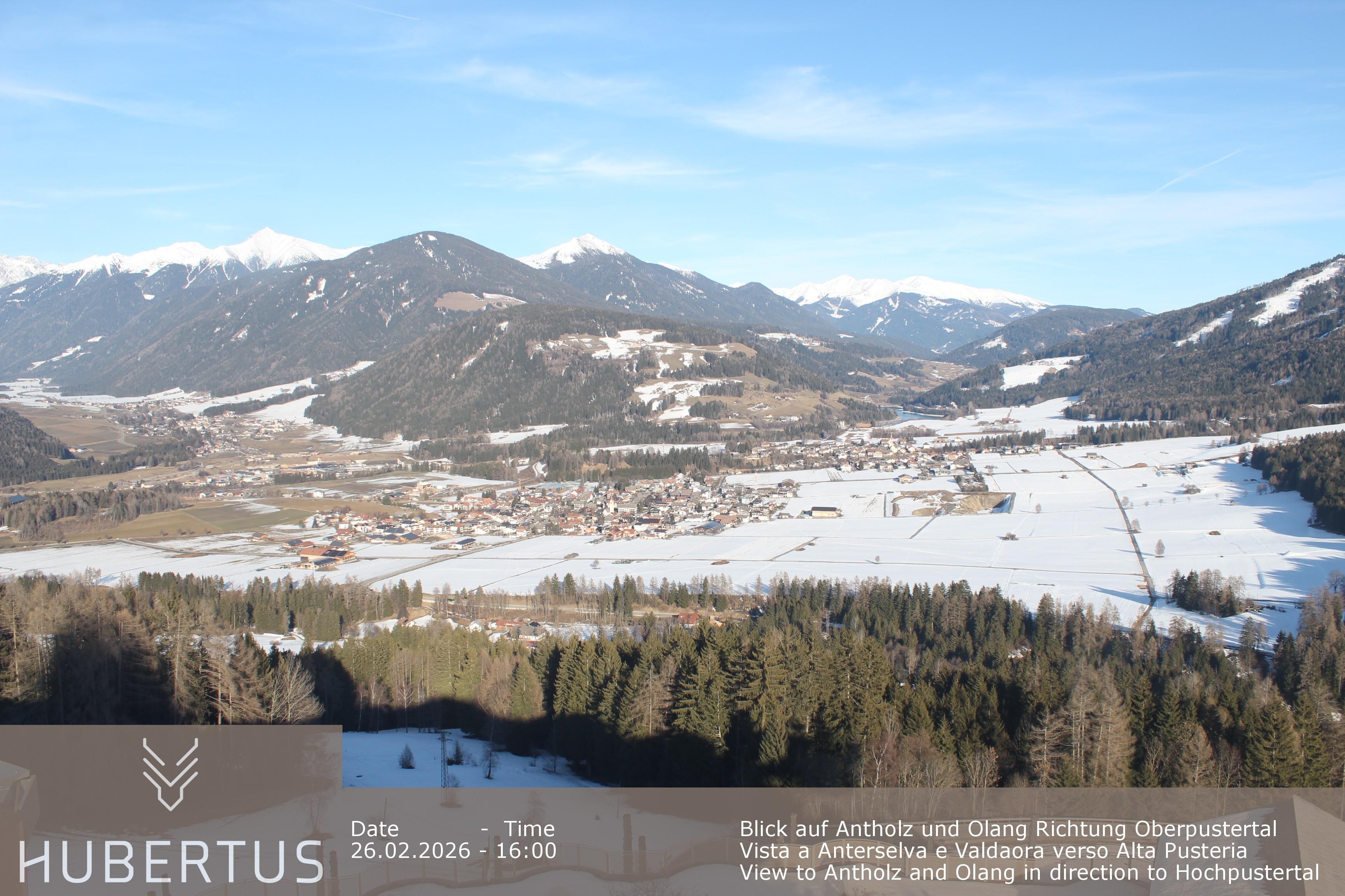 Archived image Webcam Olang in South Tyrol – Hotel Hubertus