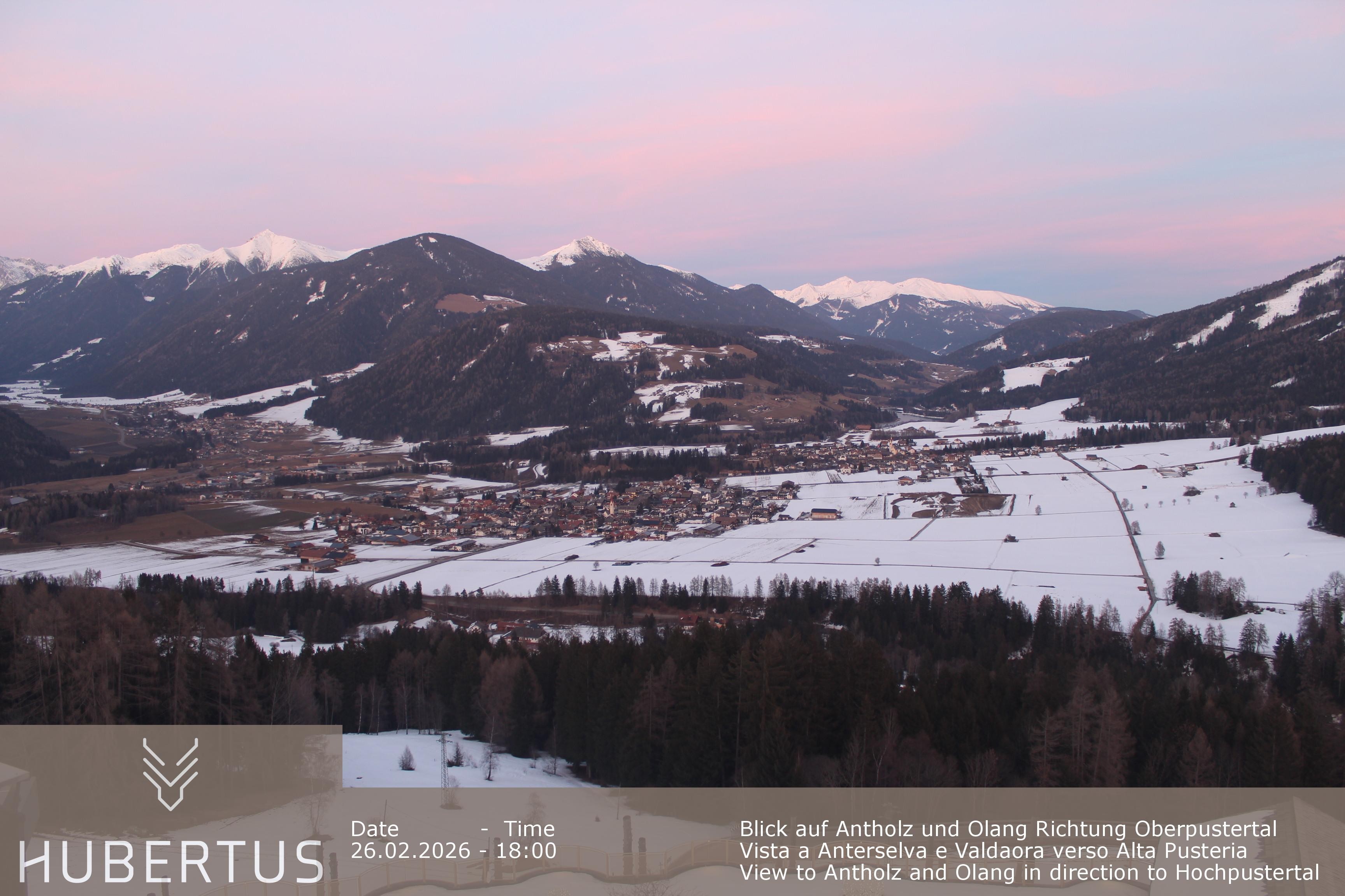 Archived image Webcam Olang in South Tyrol – Hotel Hubertus