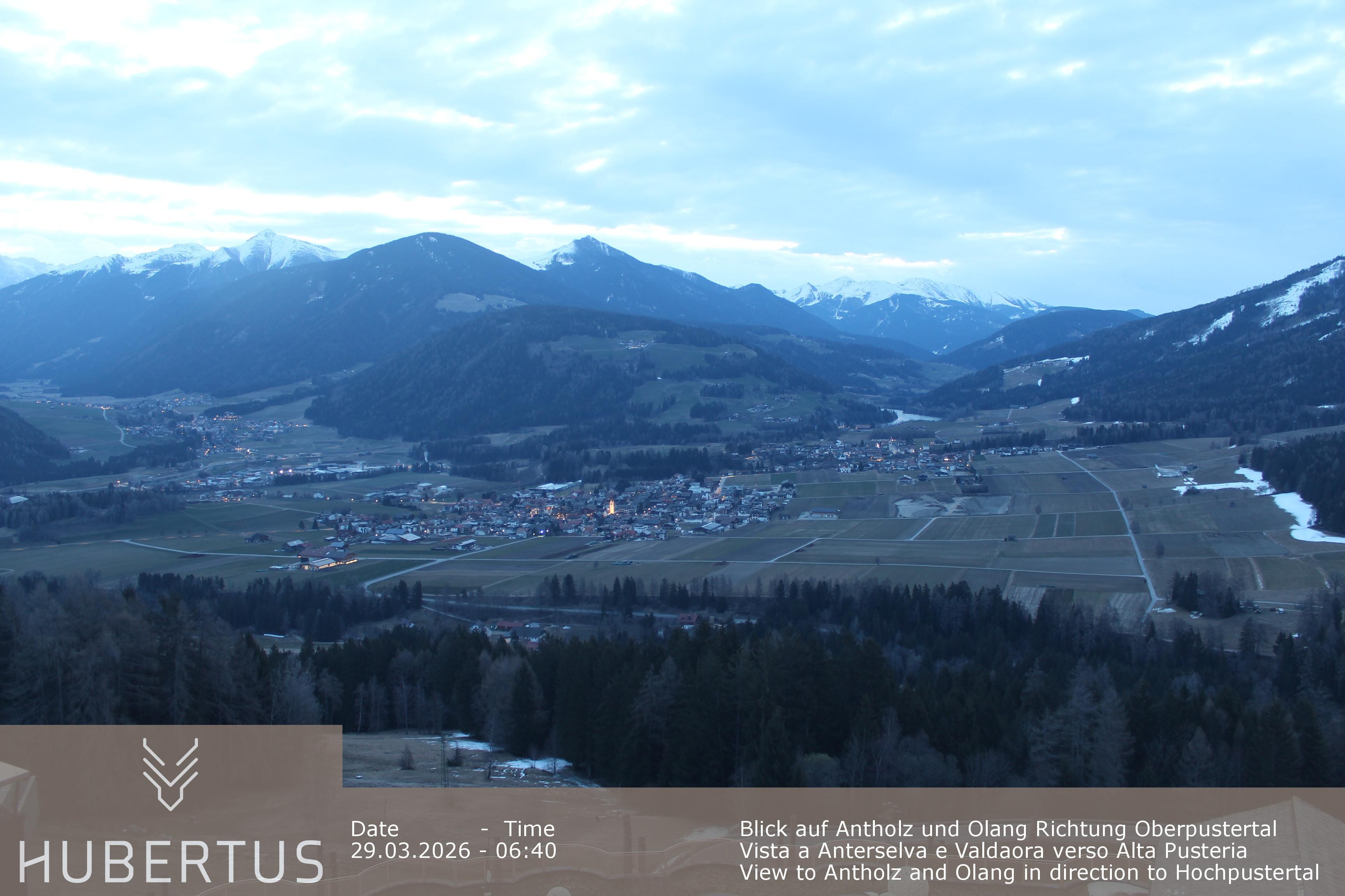 Archived image Webcam Olang in South Tyrol – Hotel Hubertus