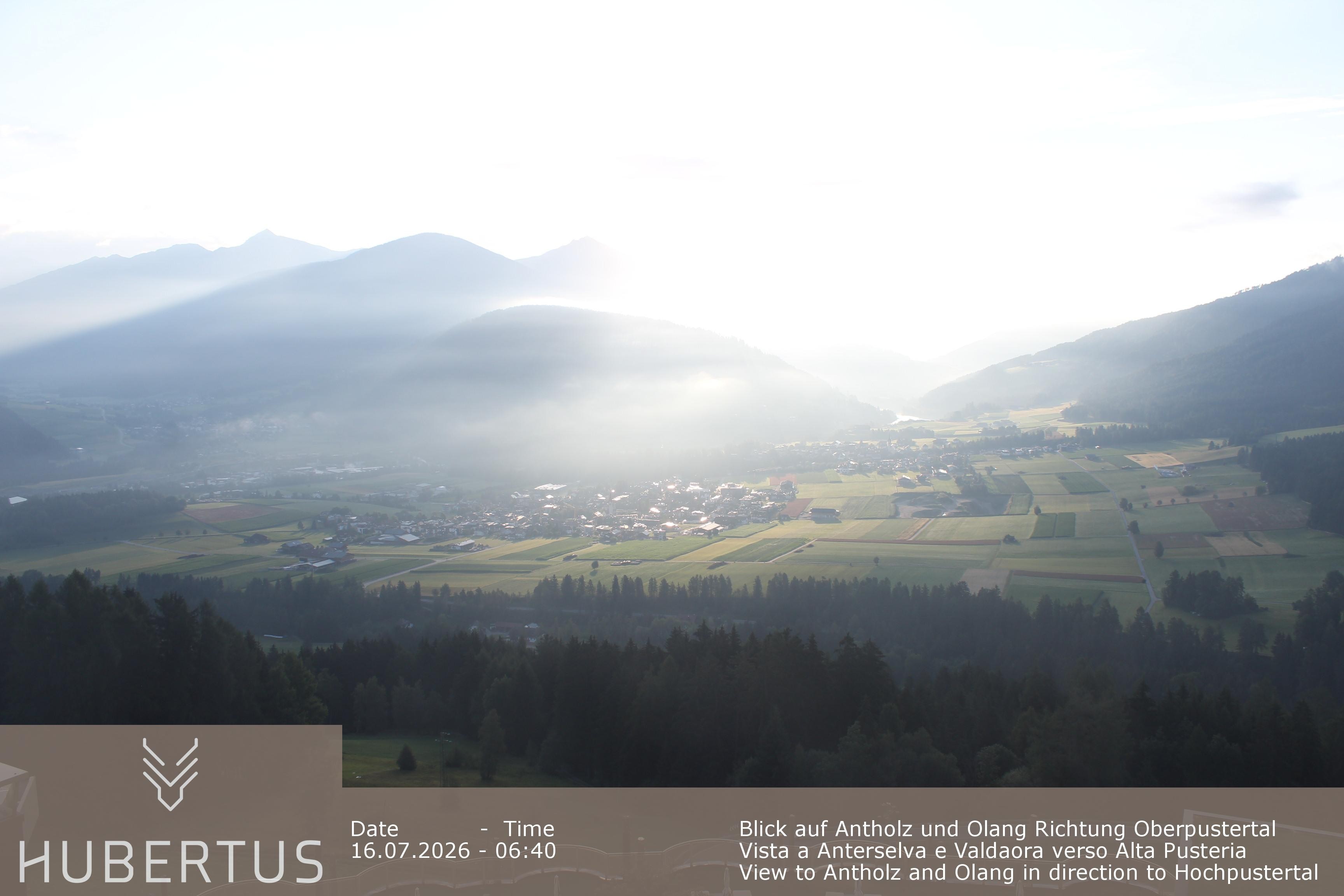 Archived image Webcam Olang in South Tyrol – Hotel Hubertus
