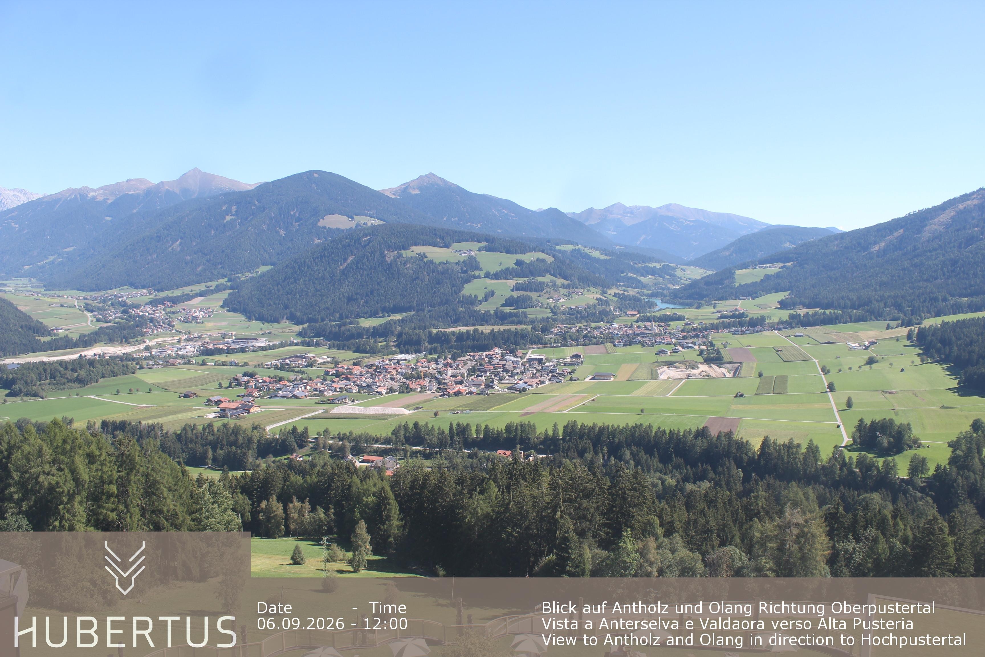 Archived image Webcam Olang in South Tyrol – Hotel Hubertus