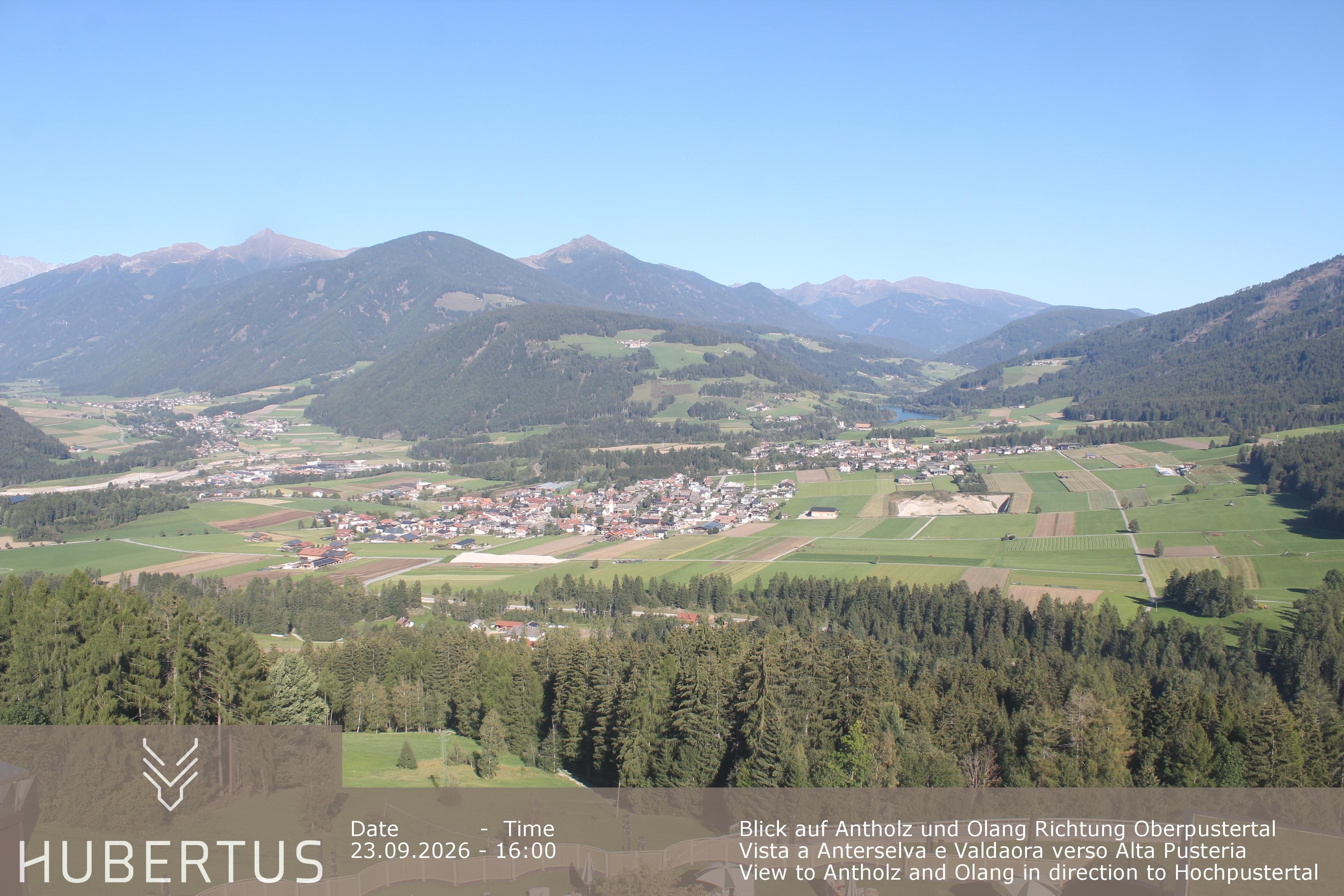 Archived image Webcam Olang in South Tyrol – Hotel Hubertus