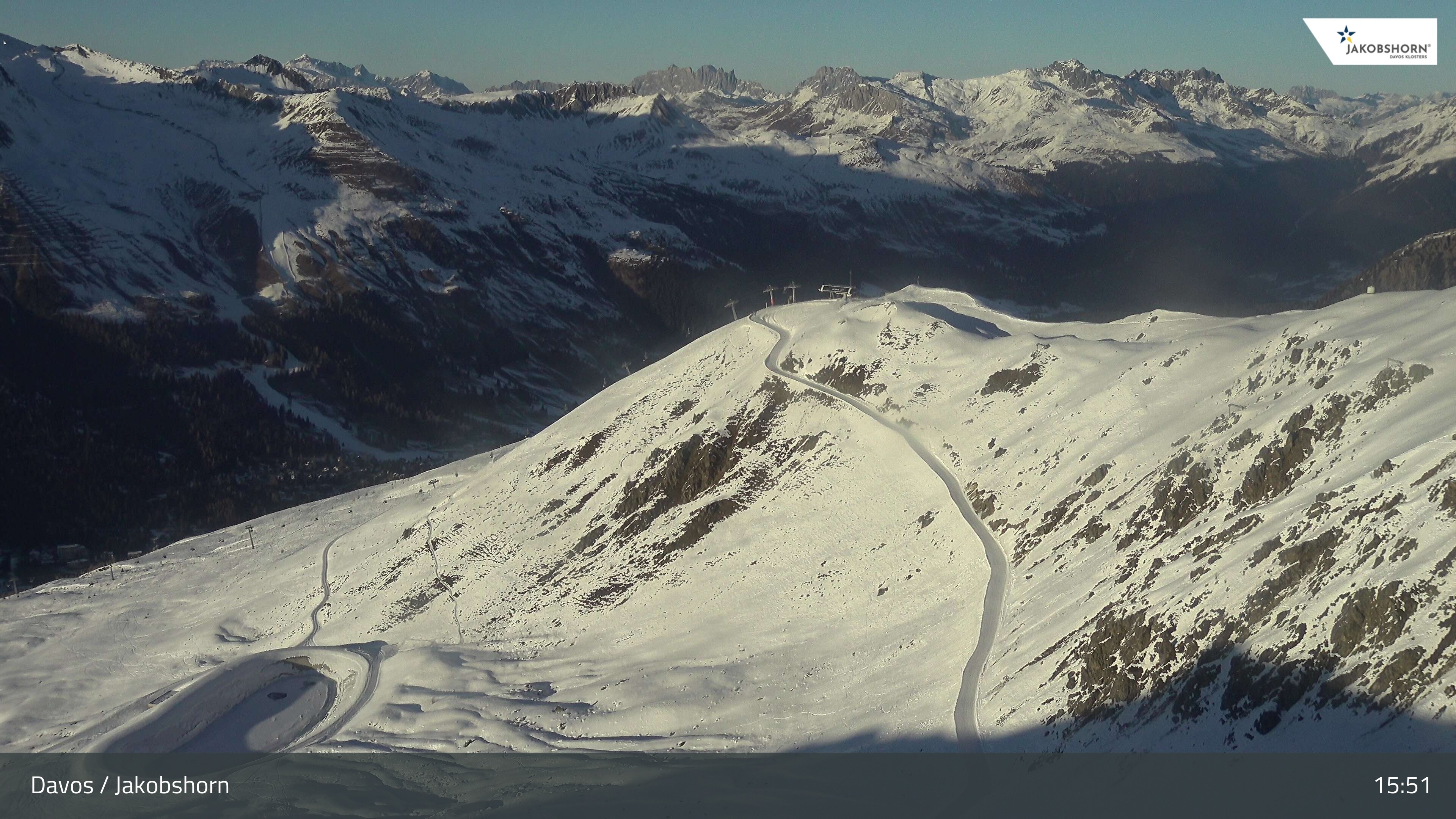 Archiv Foto Webcam Jakobshorn - Blick Richtung Brämabüel