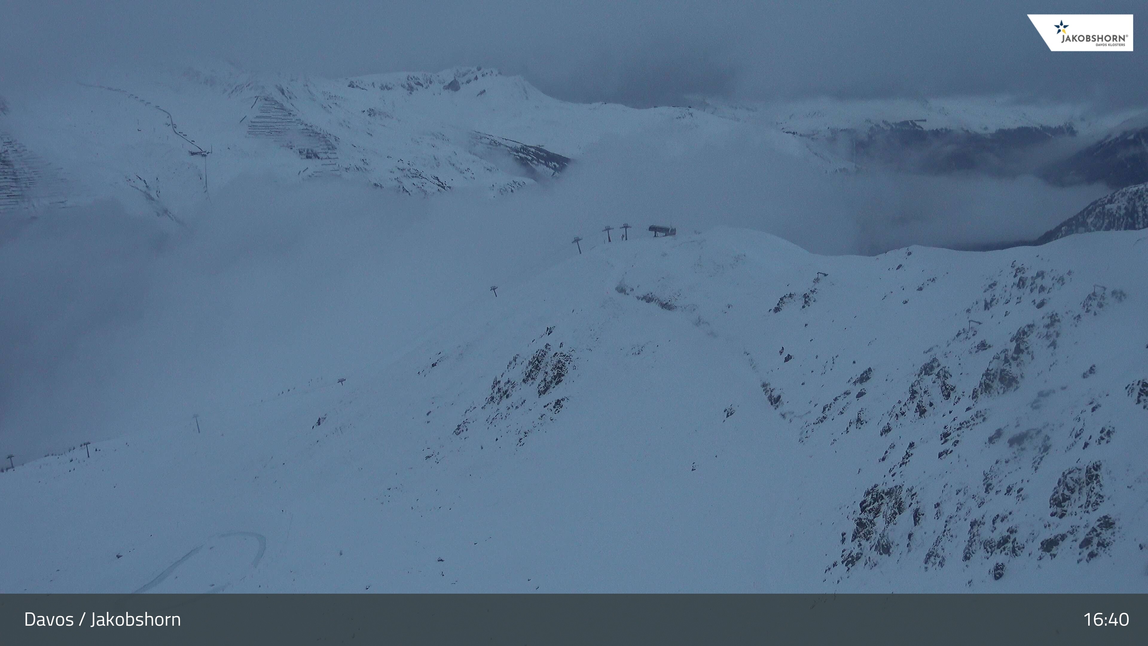 Archiv Foto Webcam Jakobshorn - Blick Richtung Brämabüel
