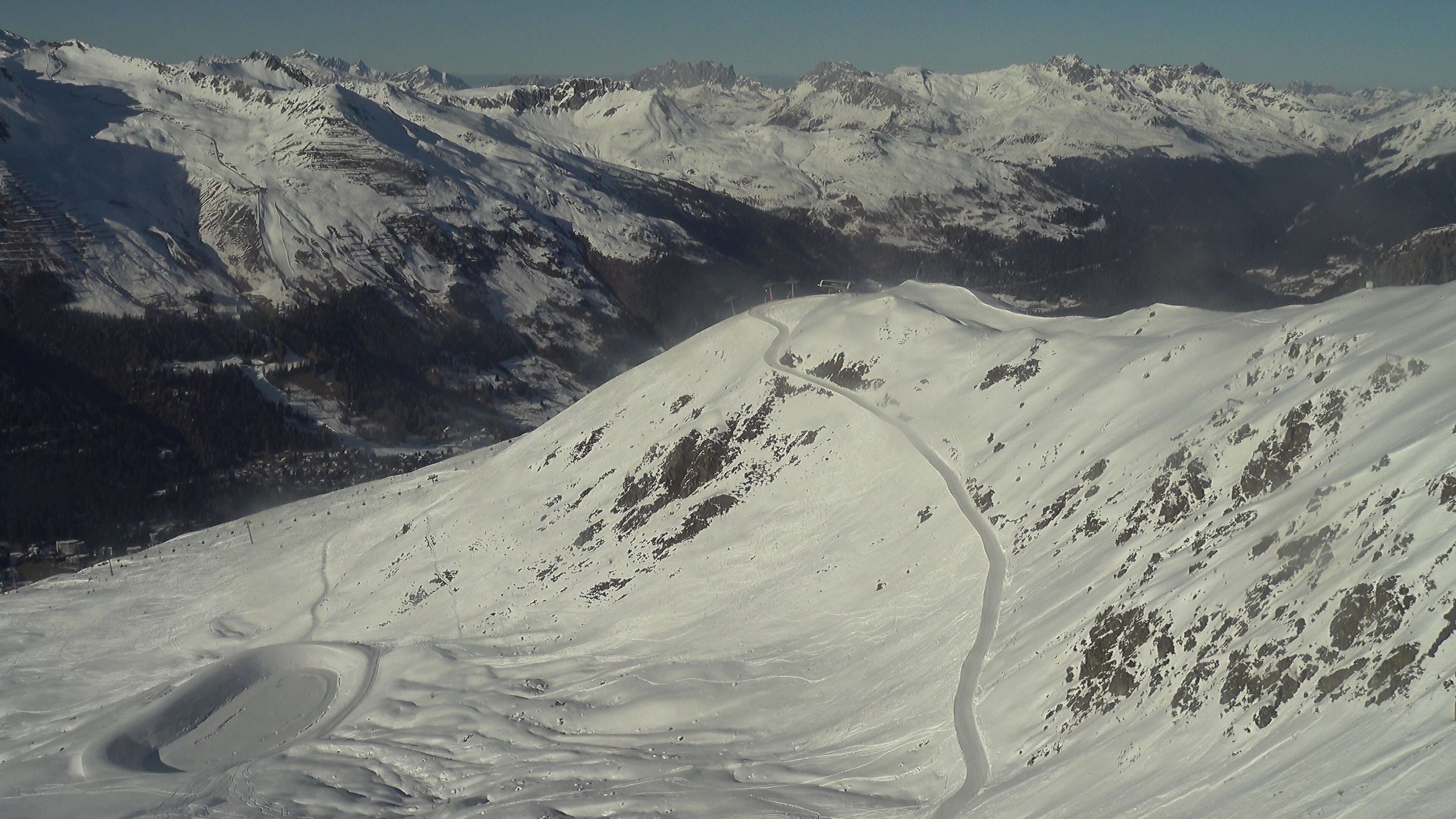 Archiv Foto Webcam Jakobshorn - Blick Richtung Brämabüel