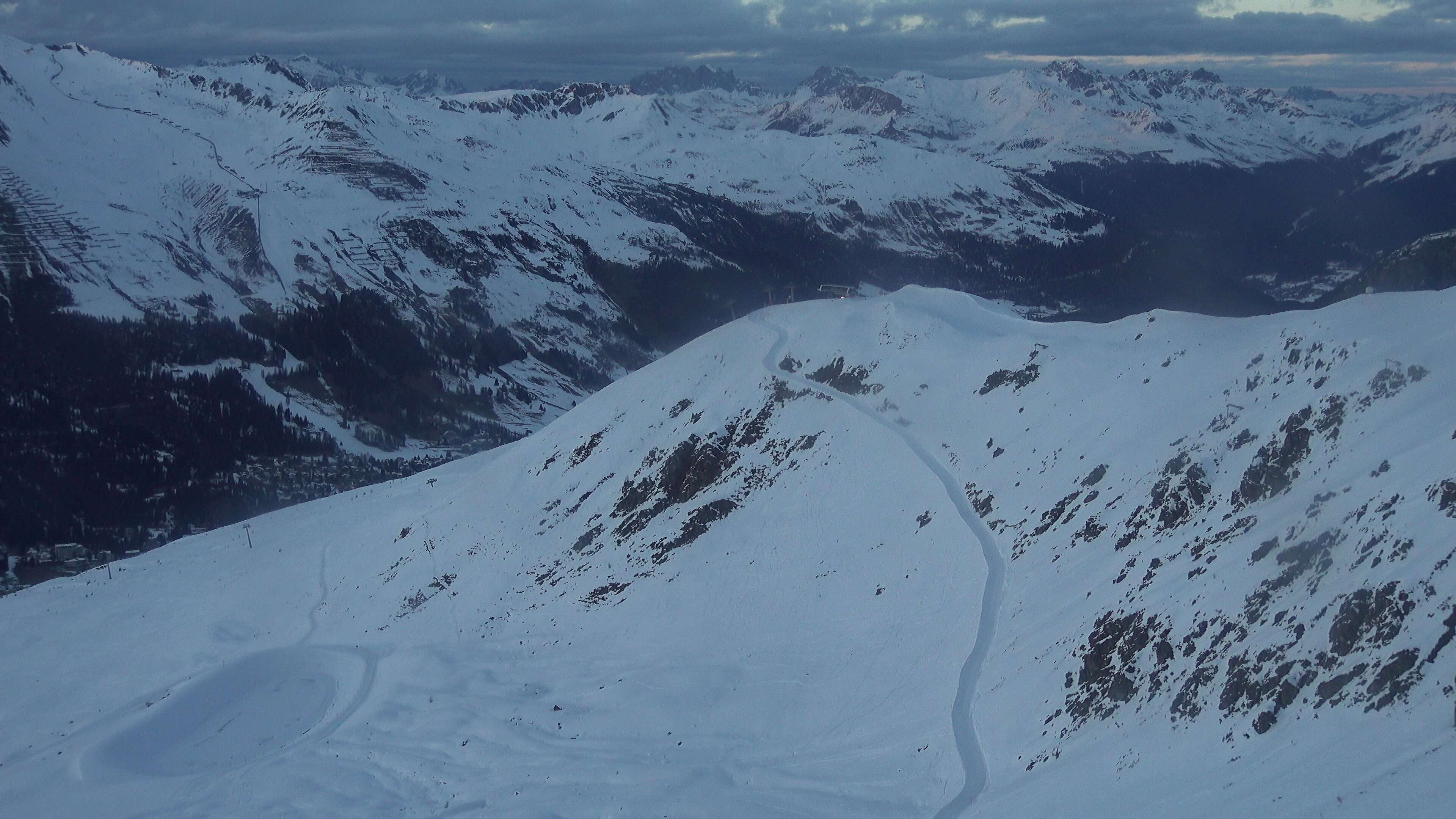 Archiv Foto Webcam Jakobshorn - Blick Richtung Brämabüel