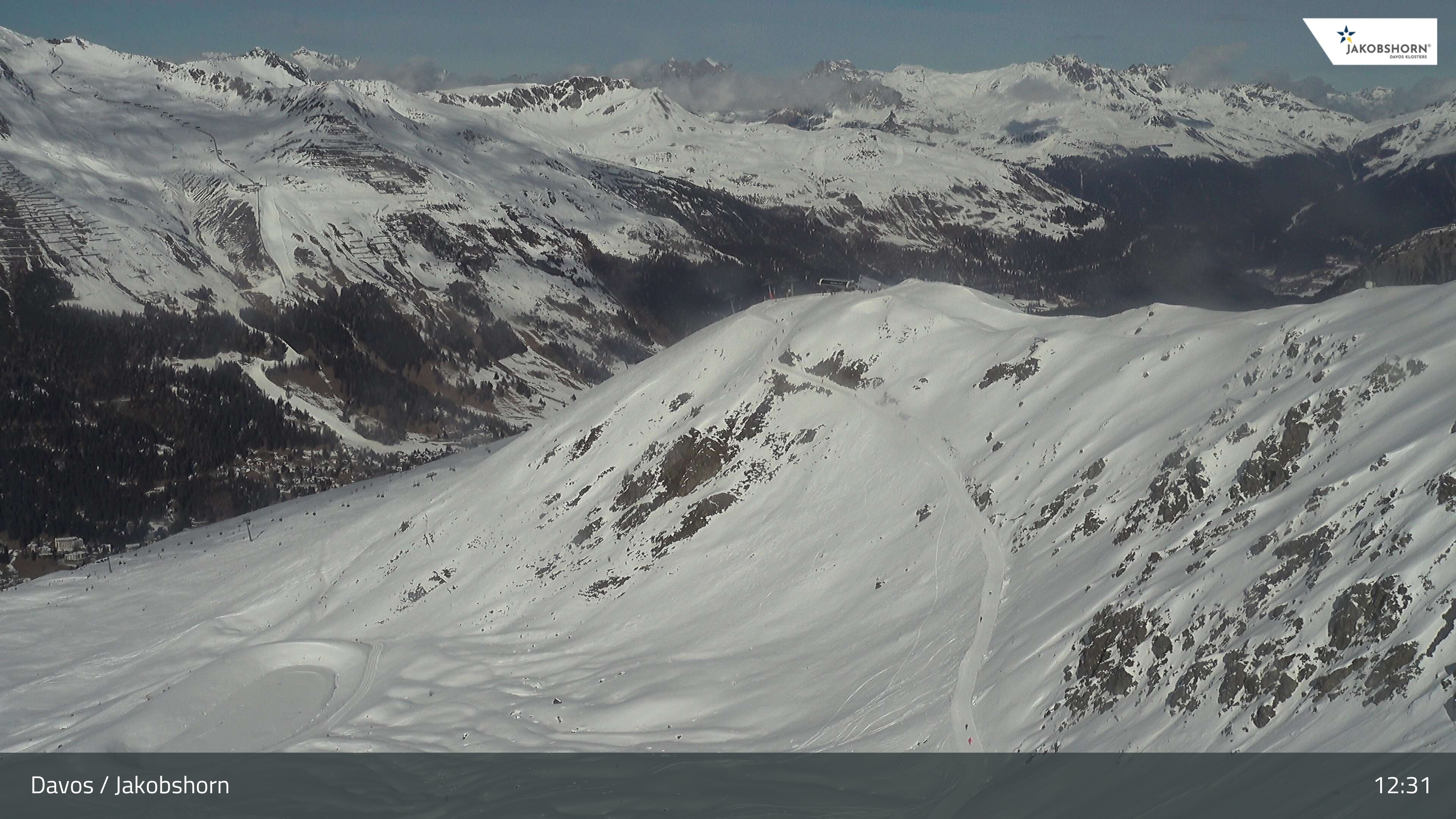 Archiv Foto Webcam Jakobshorn - Blick Richtung Brämabüel