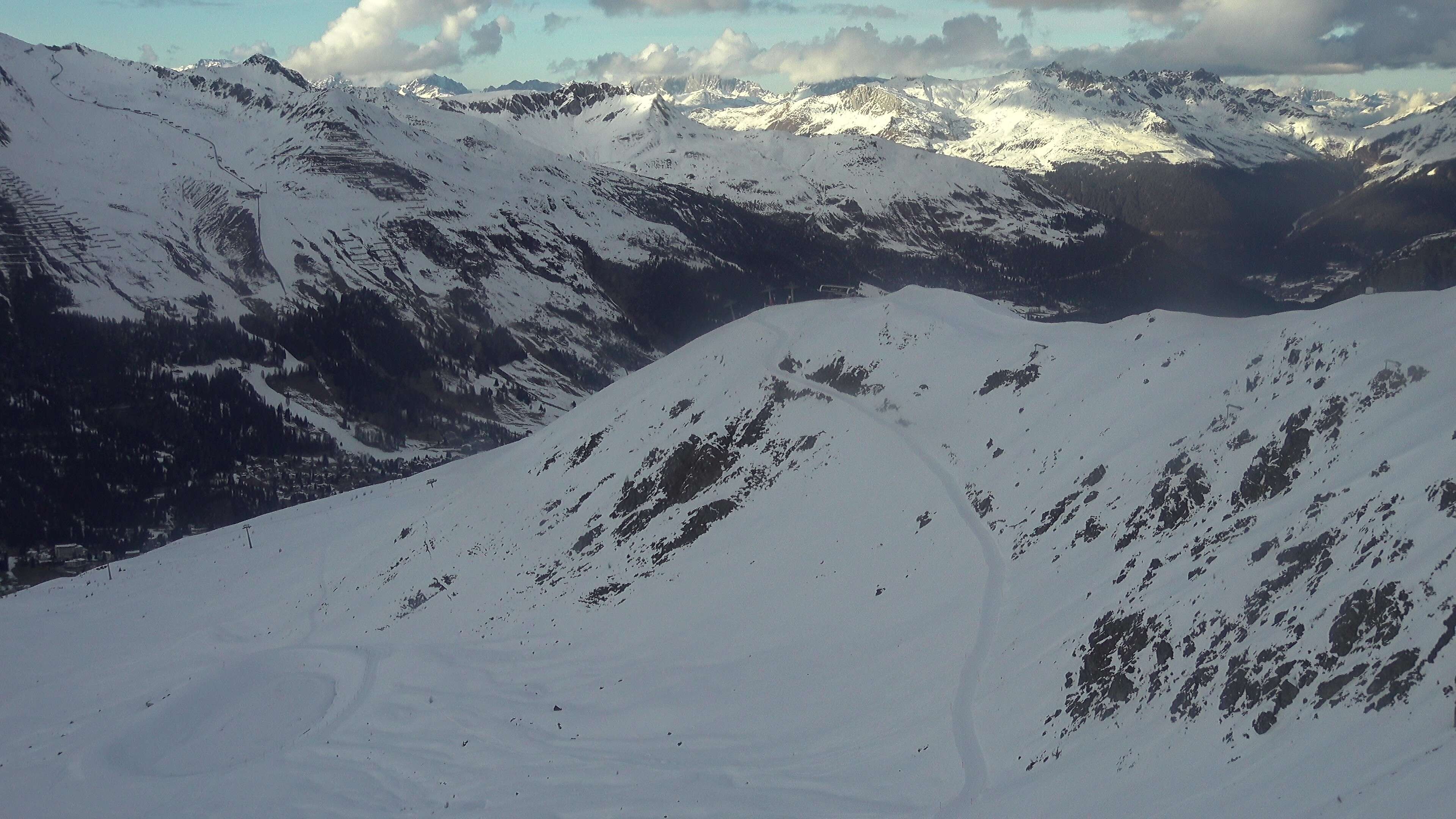 Archiv Foto Webcam Jakobshorn - Blick Richtung Brämabüel