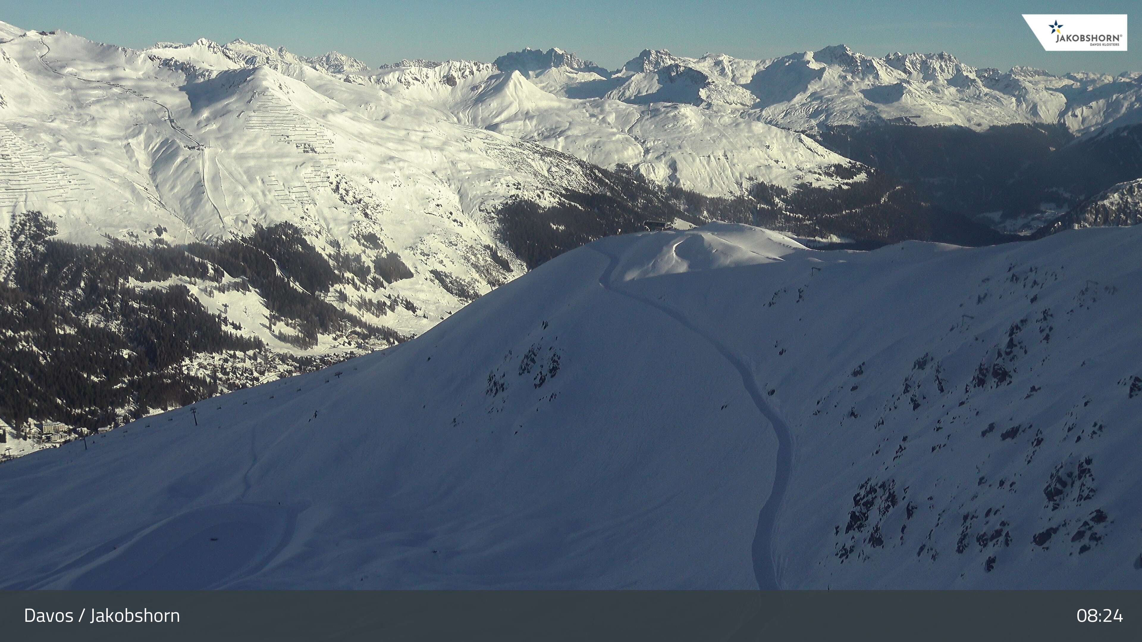 Archiv Foto Webcam Jakobshorn - Blick Richtung Brämabüel