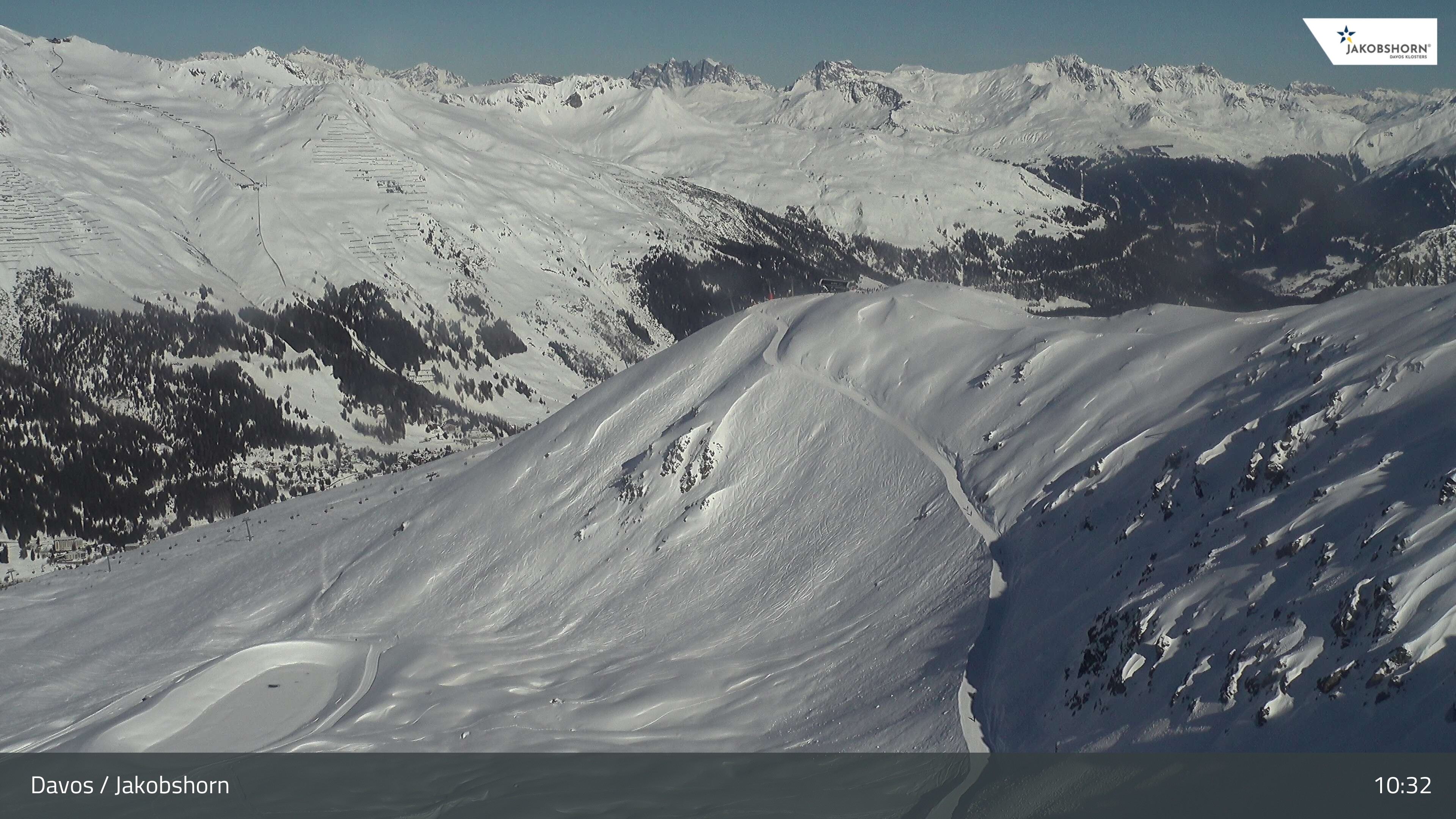 Archiv Foto Webcam Jakobshorn - Blick Richtung Brämabüel