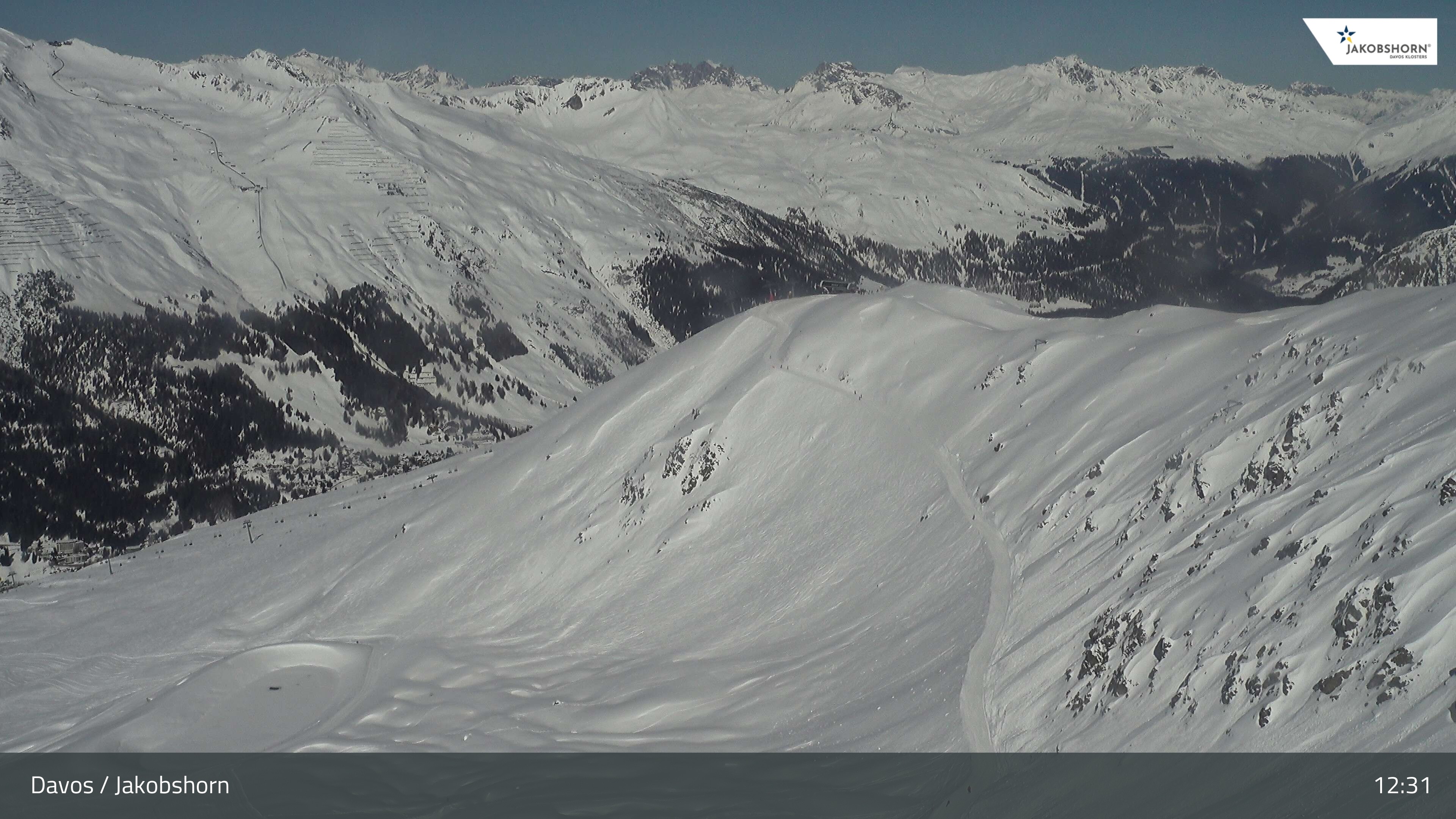 Archiv Foto Webcam Jakobshorn - Blick Richtung Brämabüel