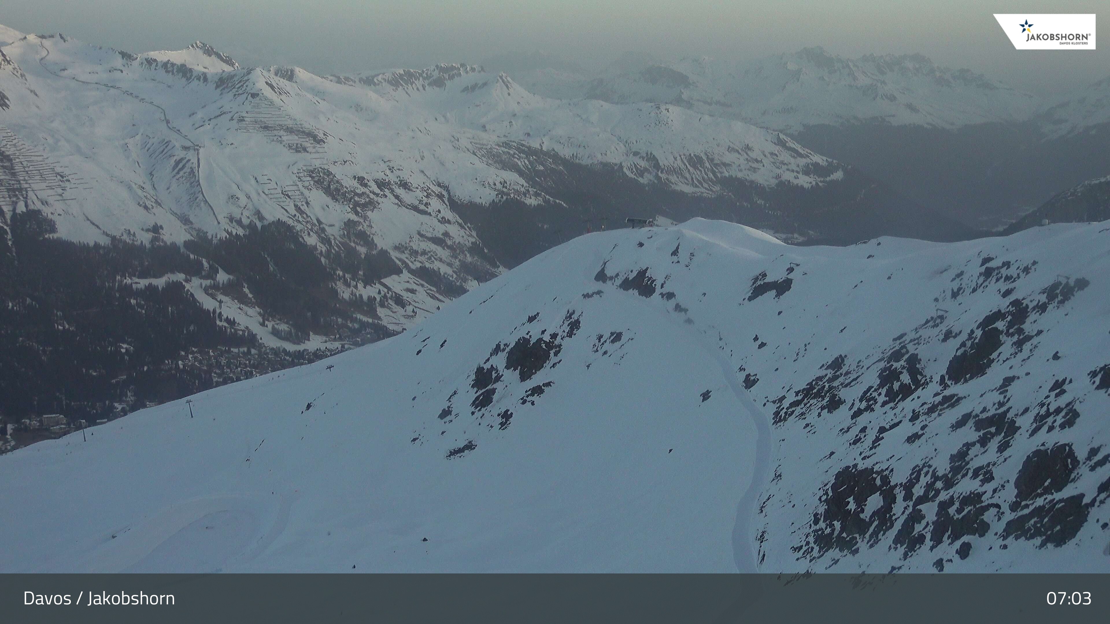 Archiv Foto Webcam Jakobshorn - Blick Richtung Brämabüel