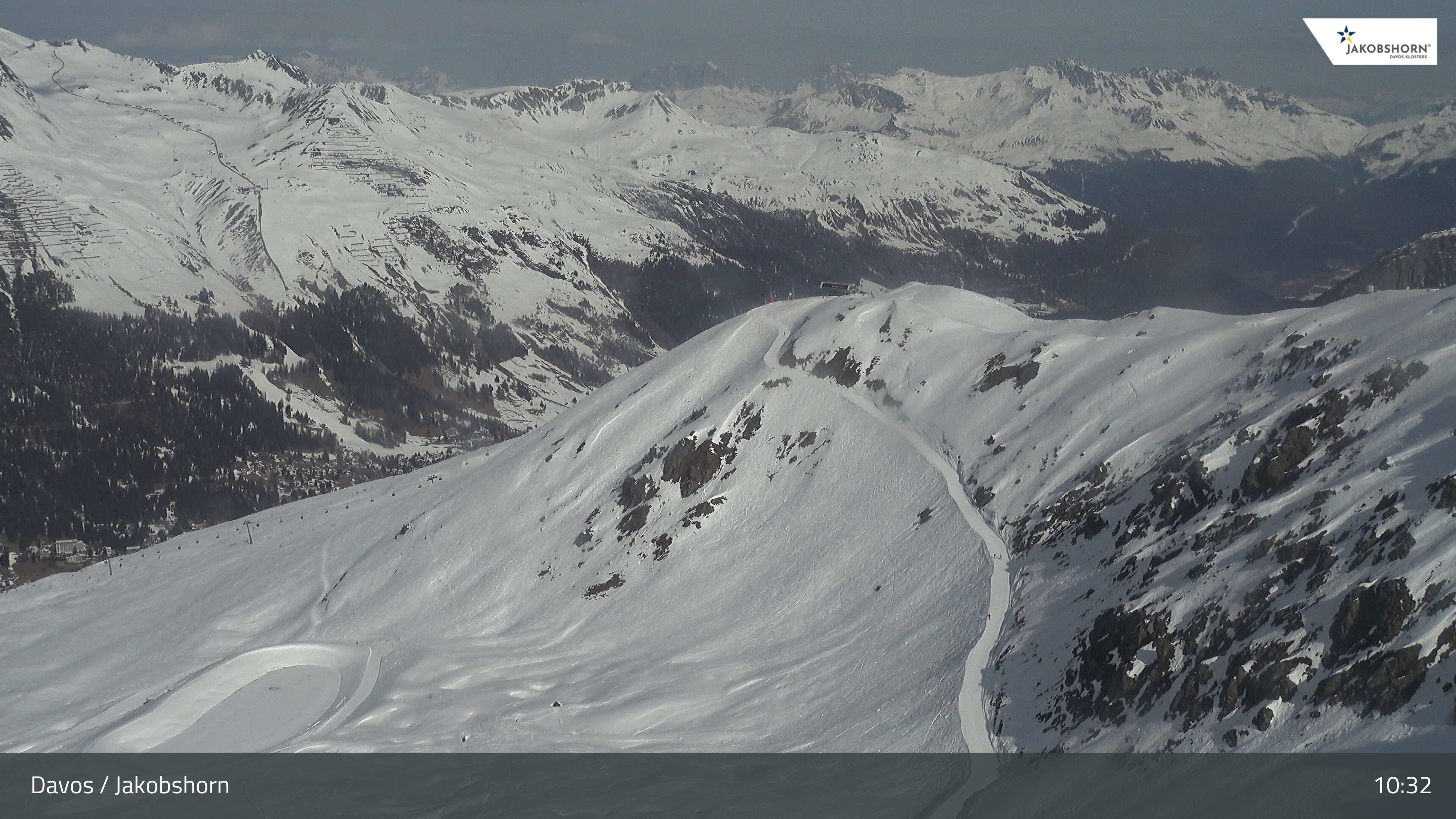 Archiv Foto Webcam Jakobshorn - Blick Richtung Brämabüel